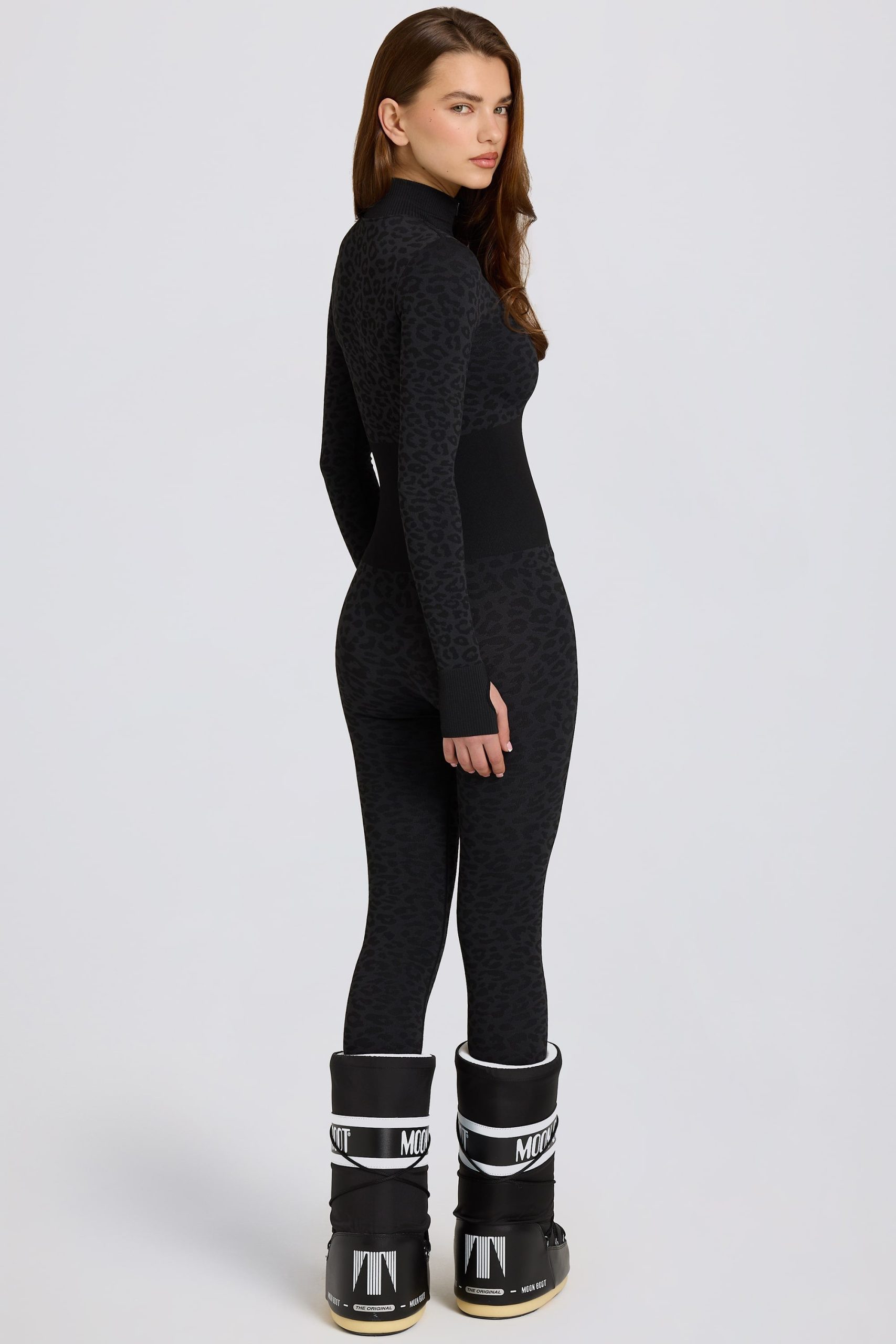 Thermal Base-Layer Jumpsuit in Black Leopard - Image 2
