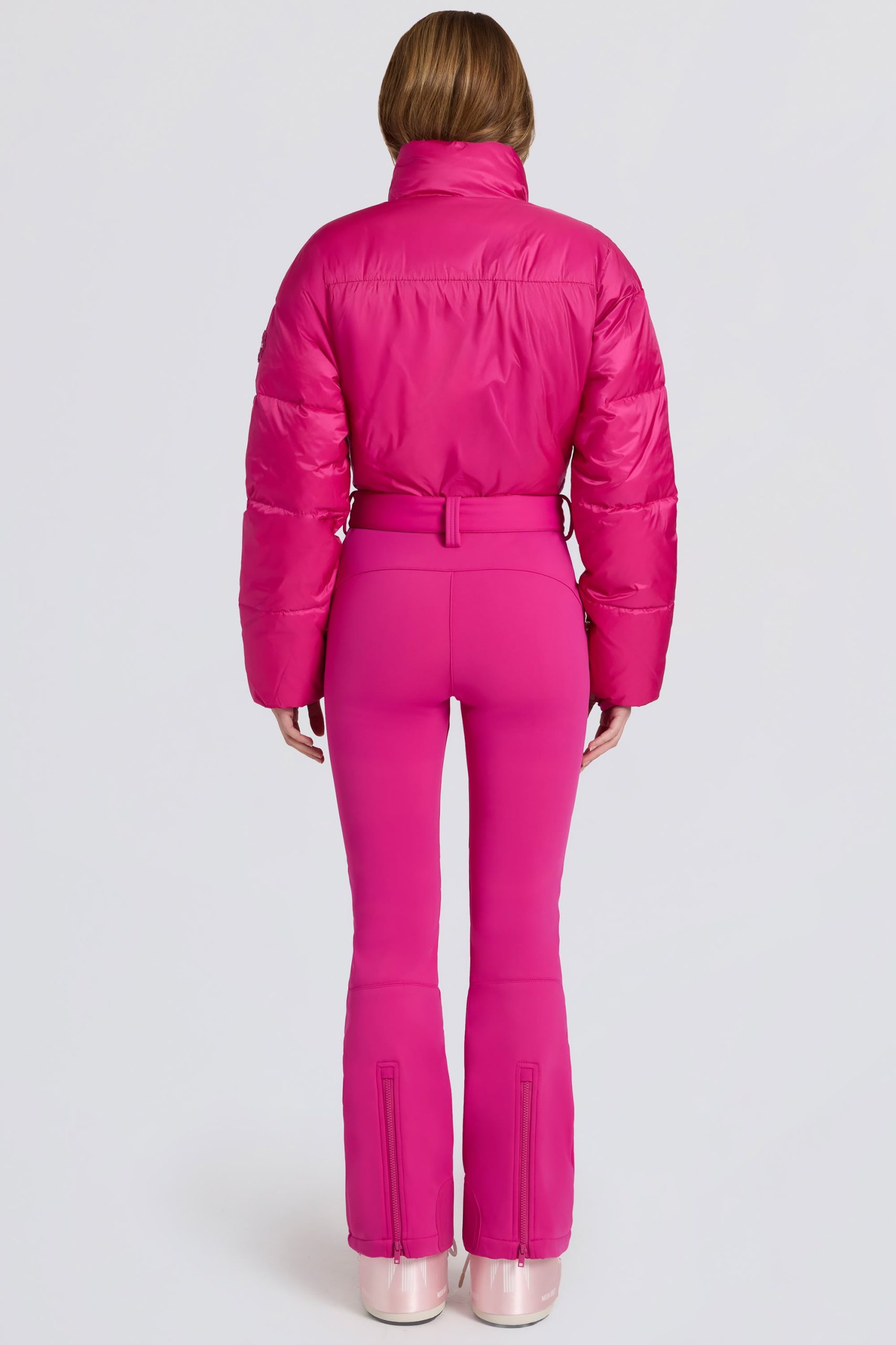 Waterproof Padded Belted Ski Suit in Magenta Pink - Image 3