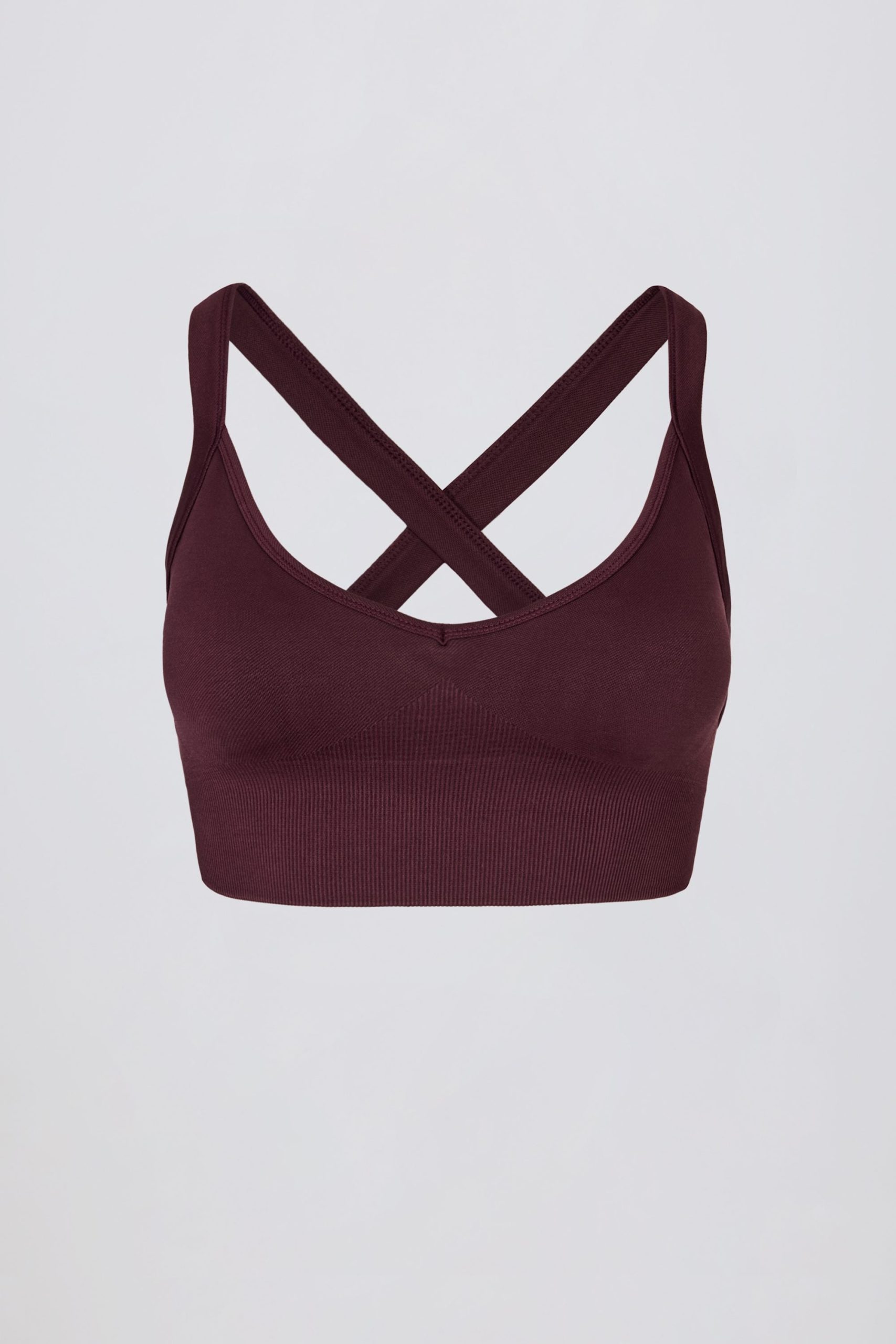 Super Sculpt Seamless Crossback Sports Bra in Burgundy - Image 3
