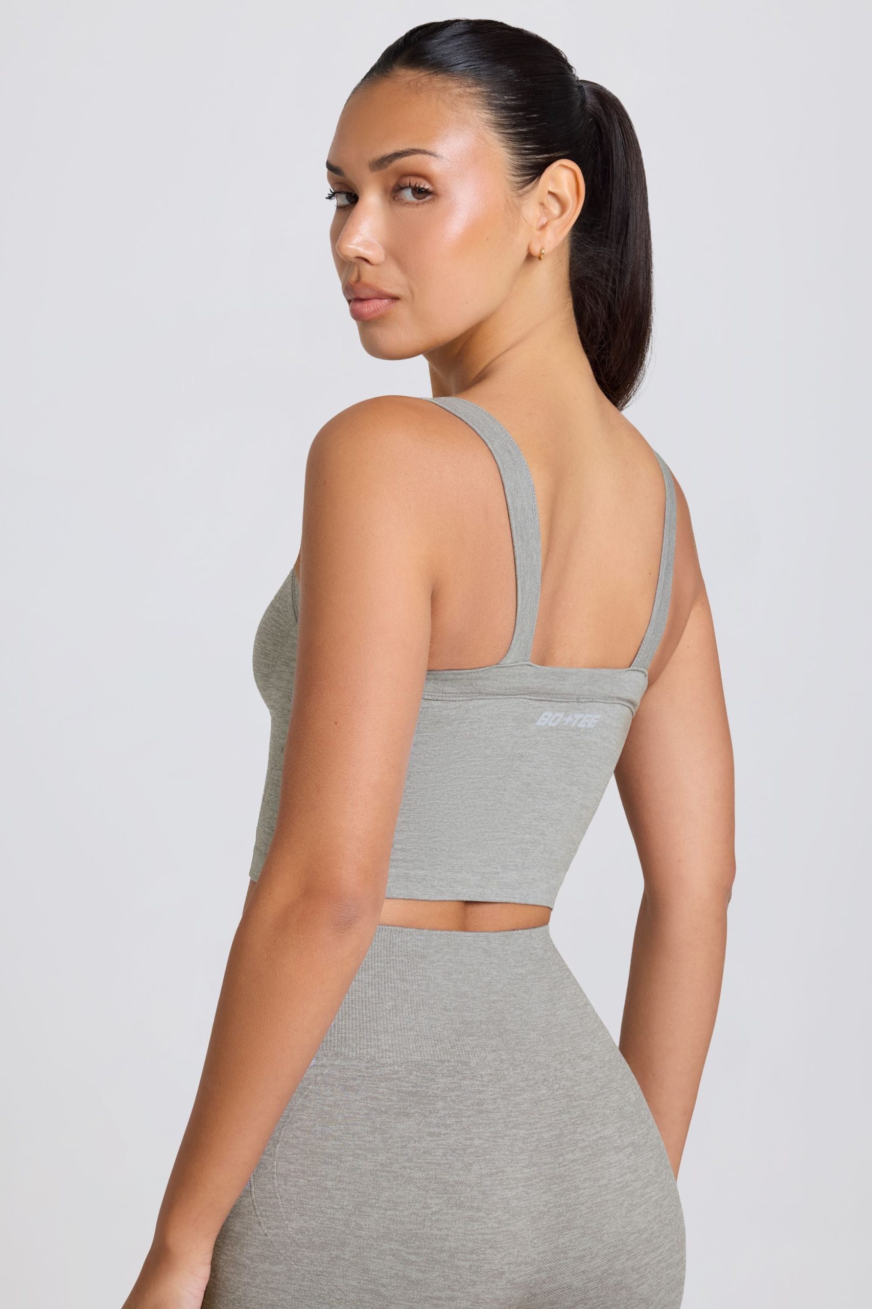 Super Sculpt Seamless Longline Camisole Top in Grey Marl - Image 2