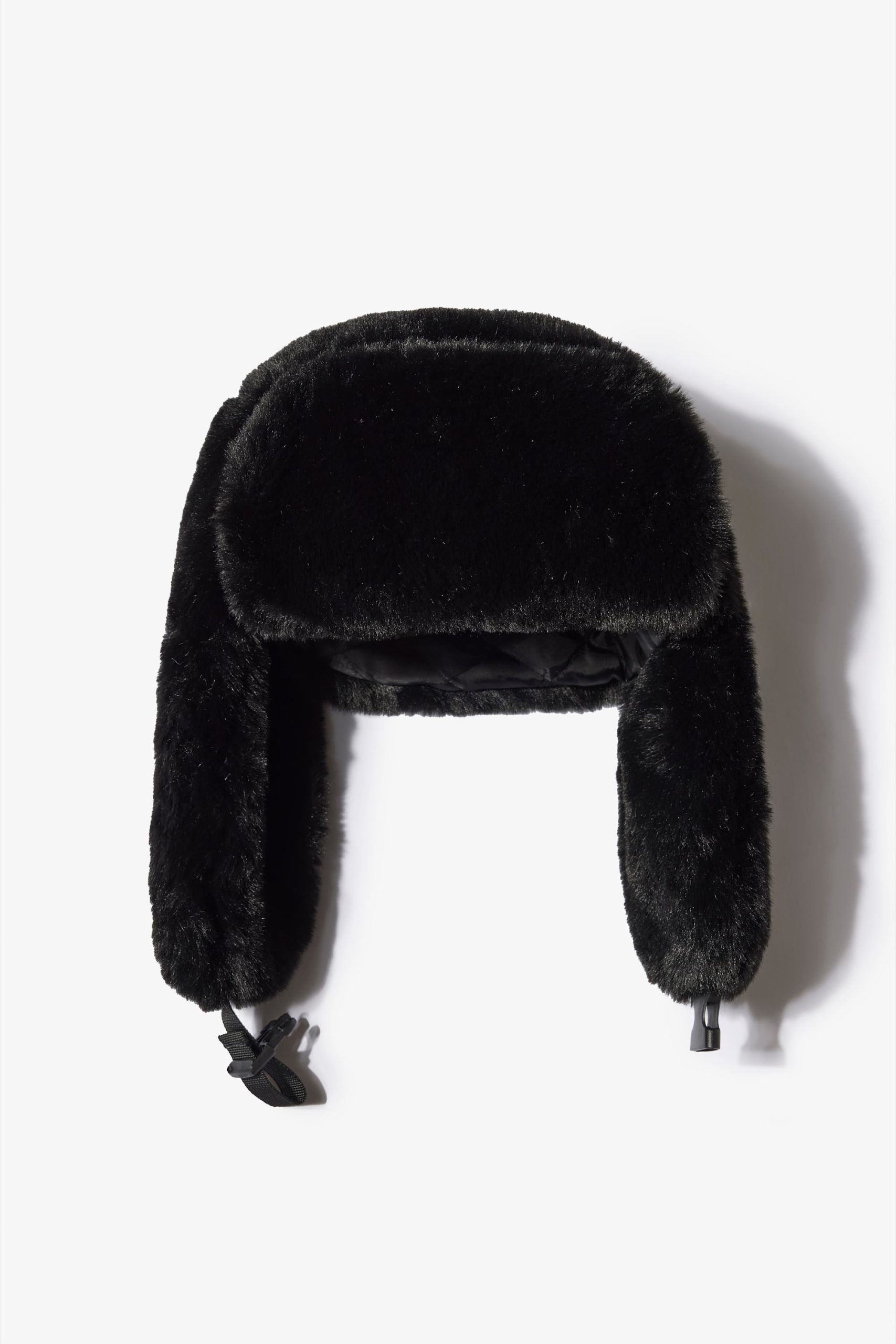 Faux-Fur Trapper Hat in Black - Image 2