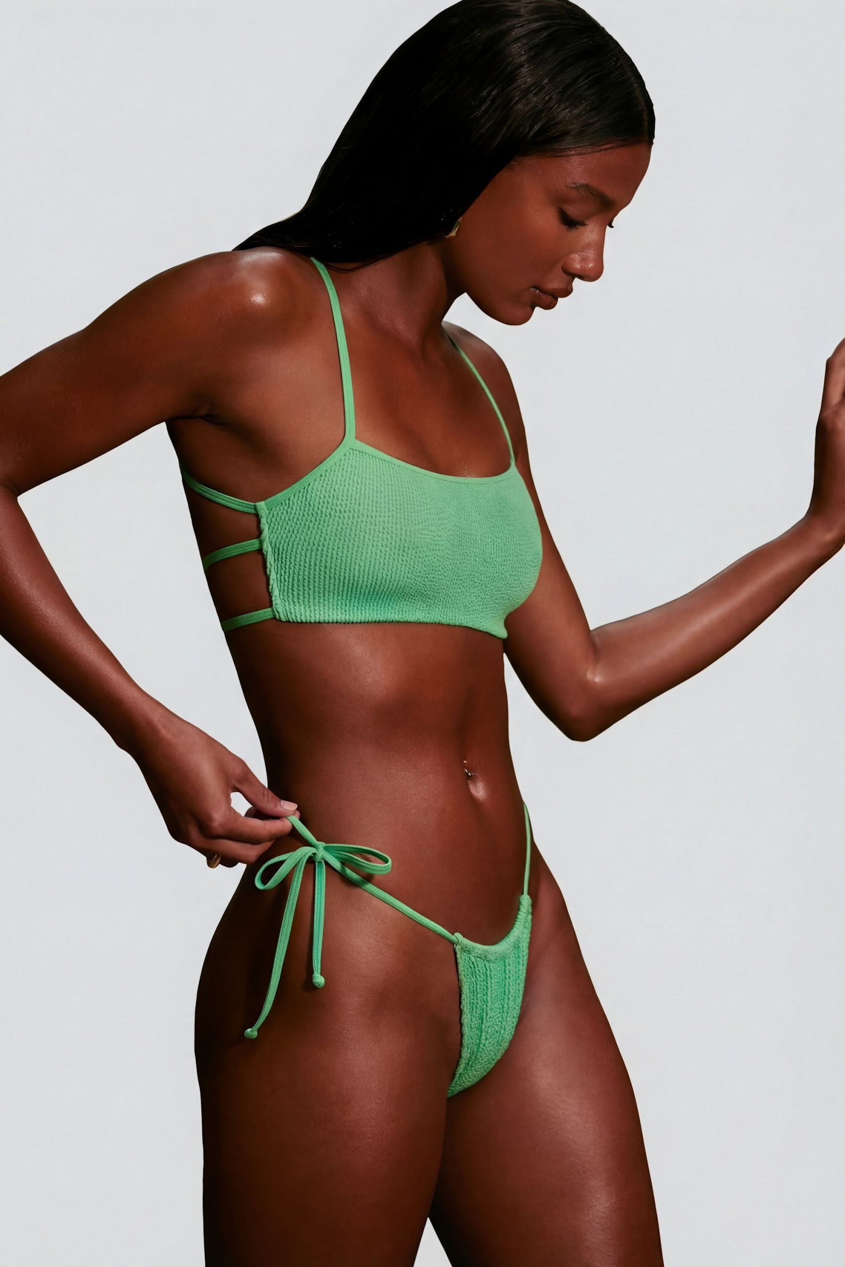 Strappy Scoop Bikini Top in Seafoam Green - Image 8