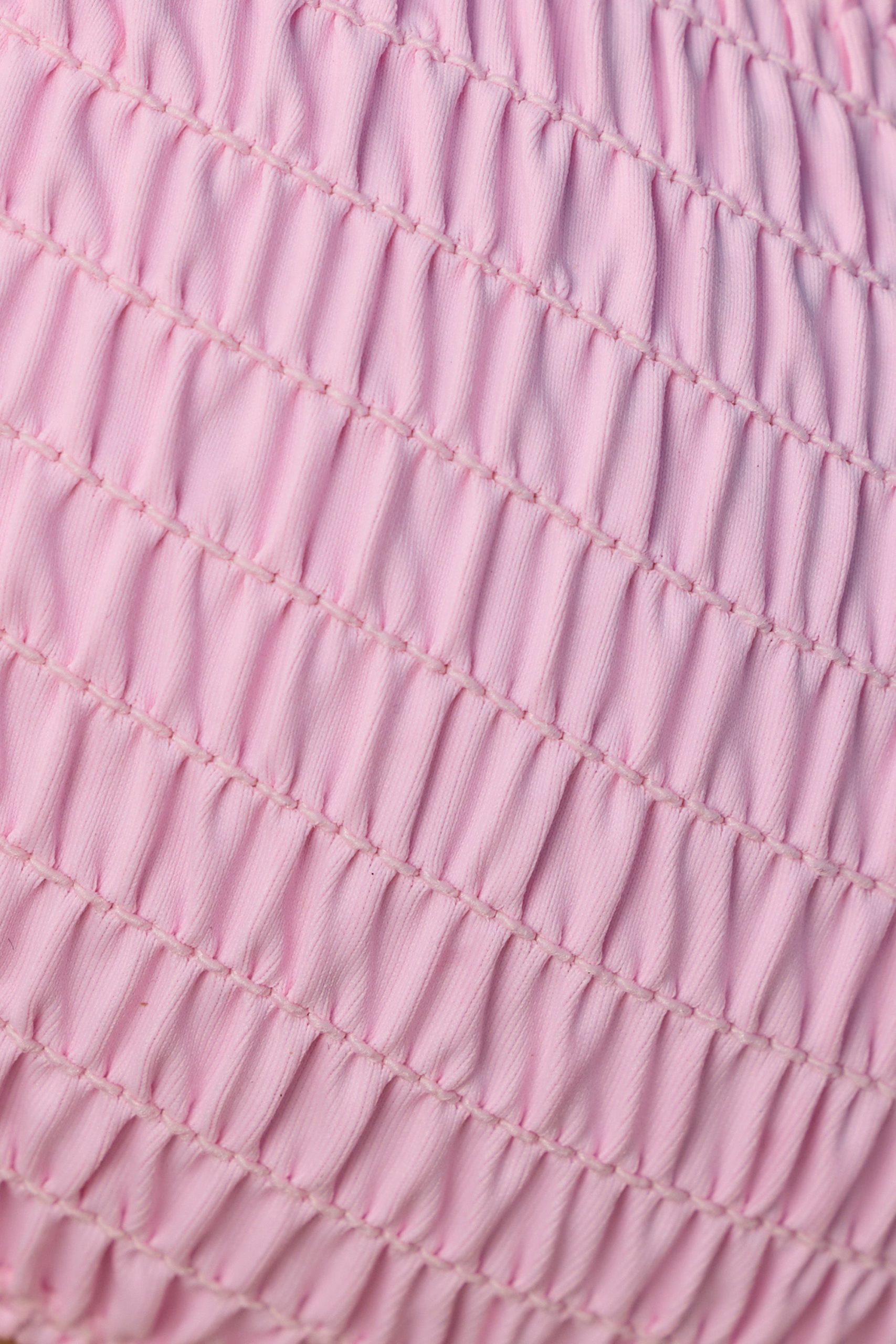 Strappy Bandeau Bikini Top in Ballerina Pink - Image 4