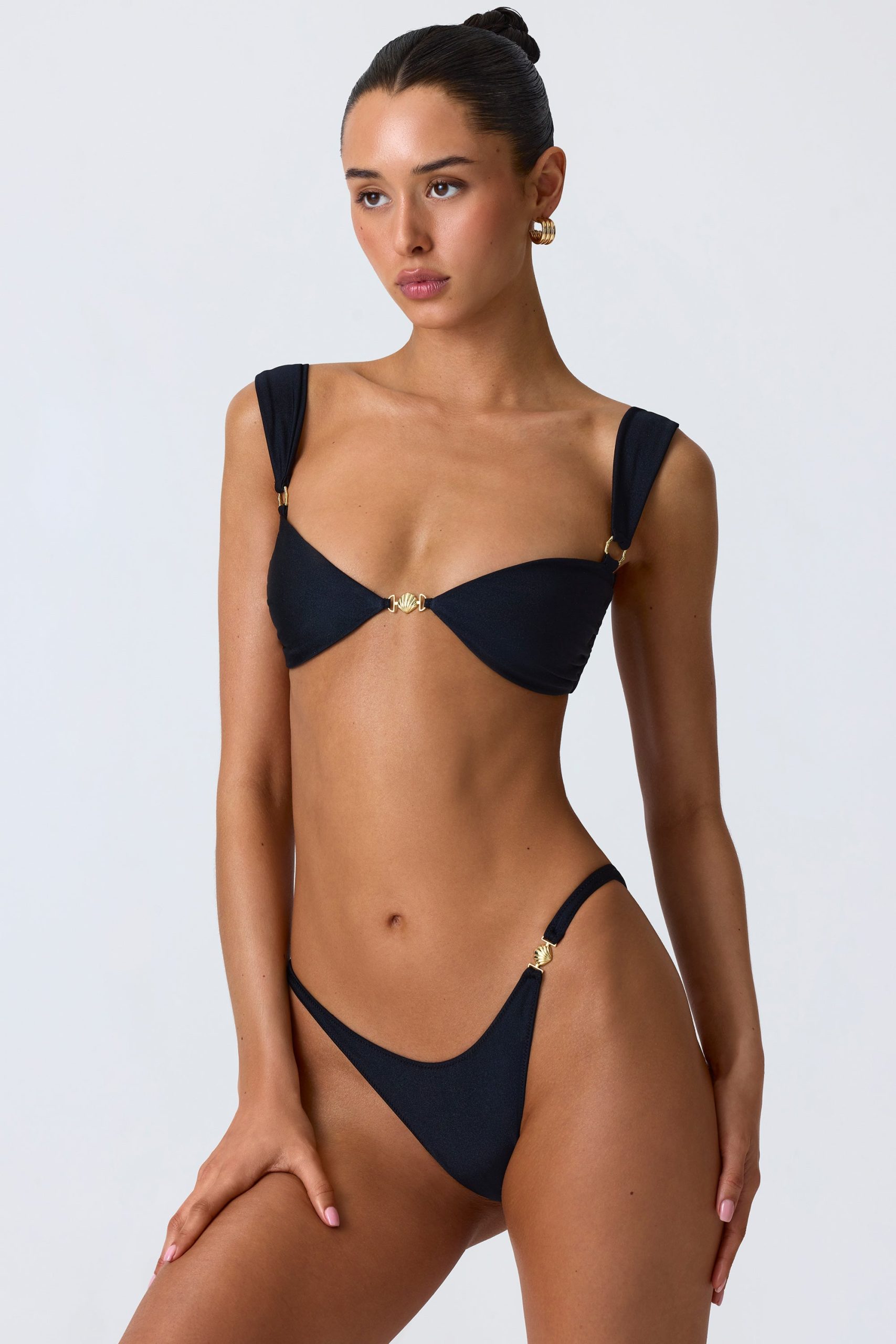 Embellished Cheeky Bikini Bottoms in Black - Image 7