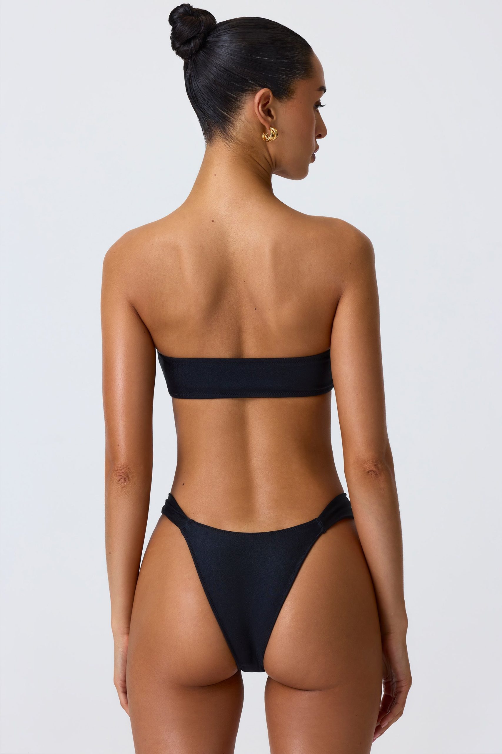 Embellished Cut-Out Bandeau Bikini Top in Black - Image 2