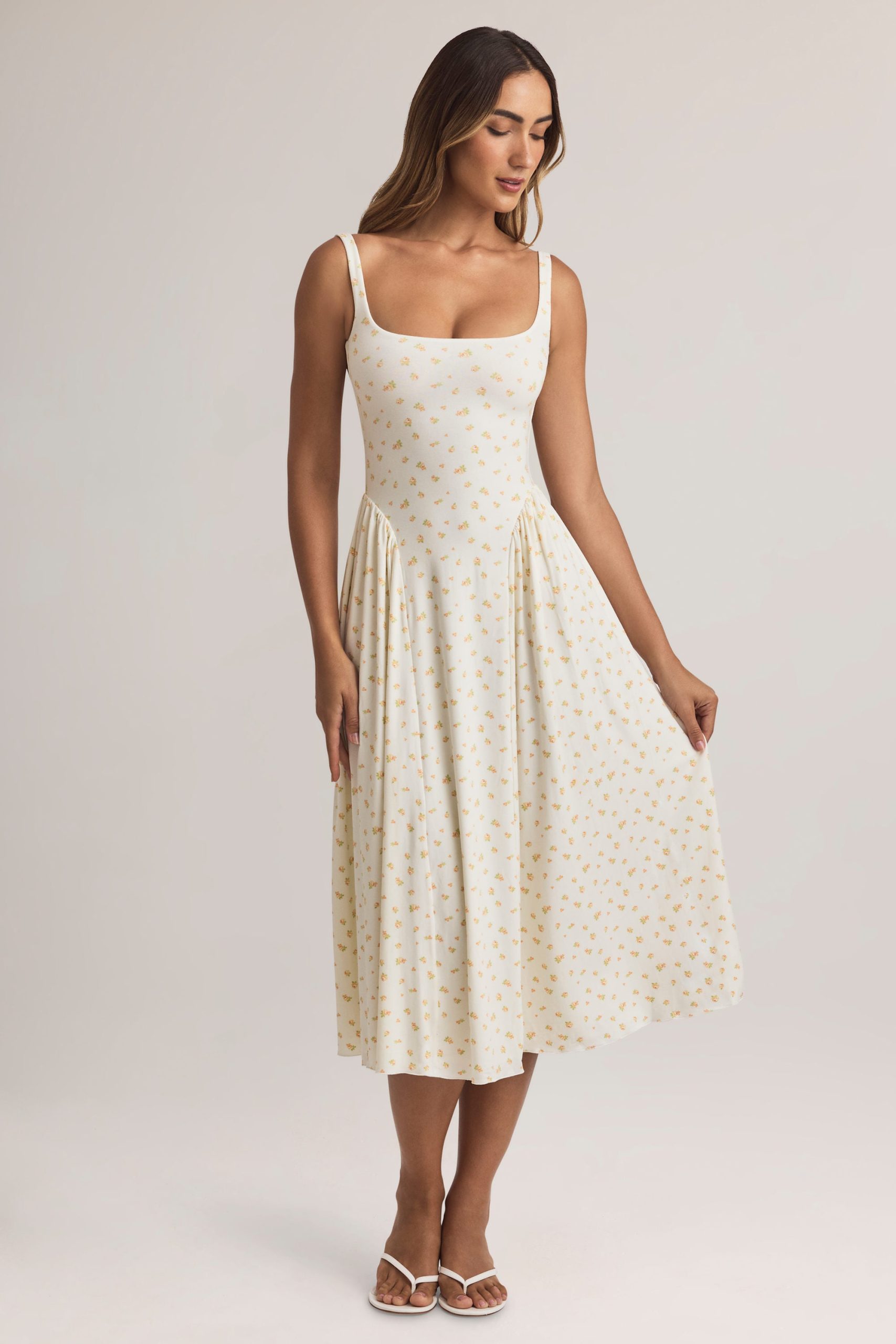 Modal A-Line Midaxi Dress in Floral Print - Image 6