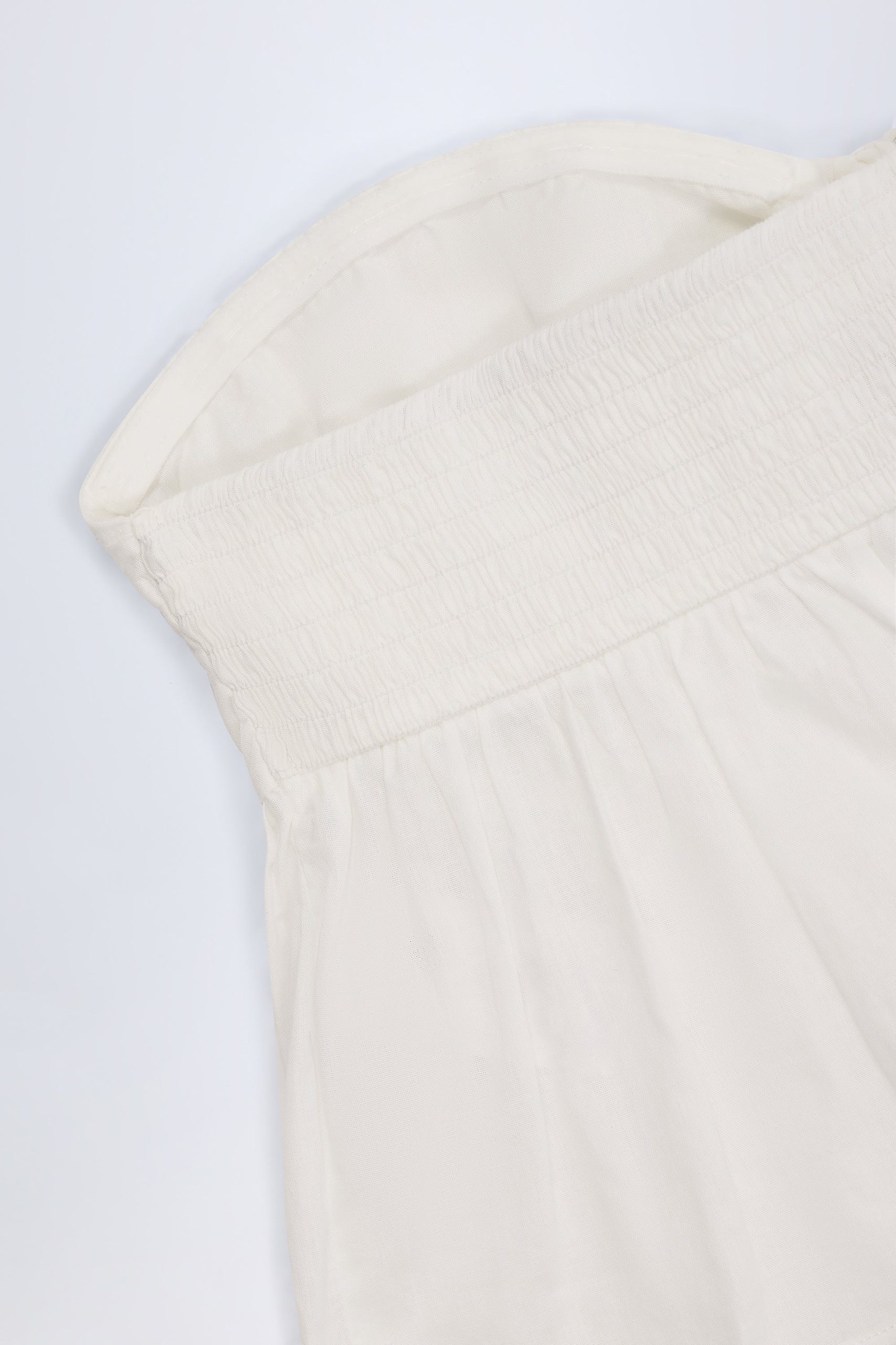 Tie-Front Strapless Cotton-Poplin Crop Top in White - Image 6