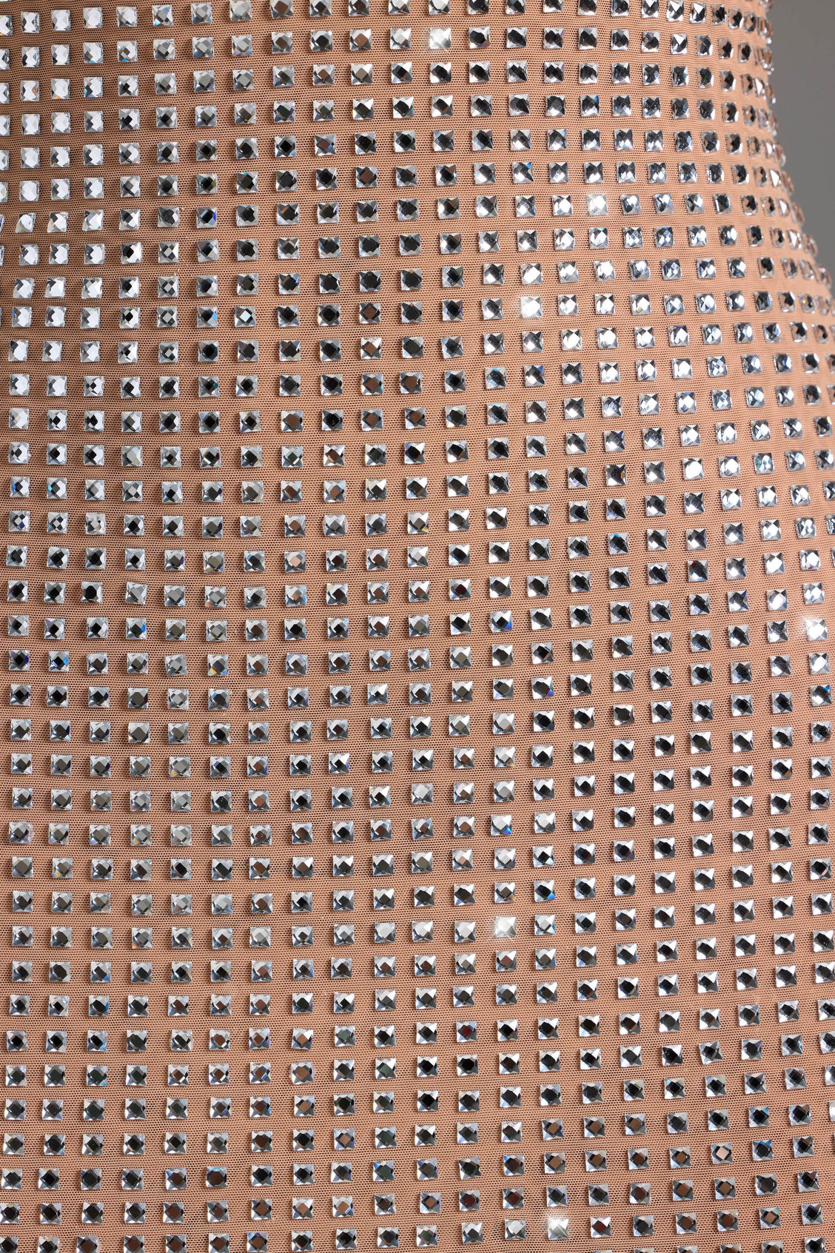 Embellished Halterneck Mini Dress in Honey - Image 6
