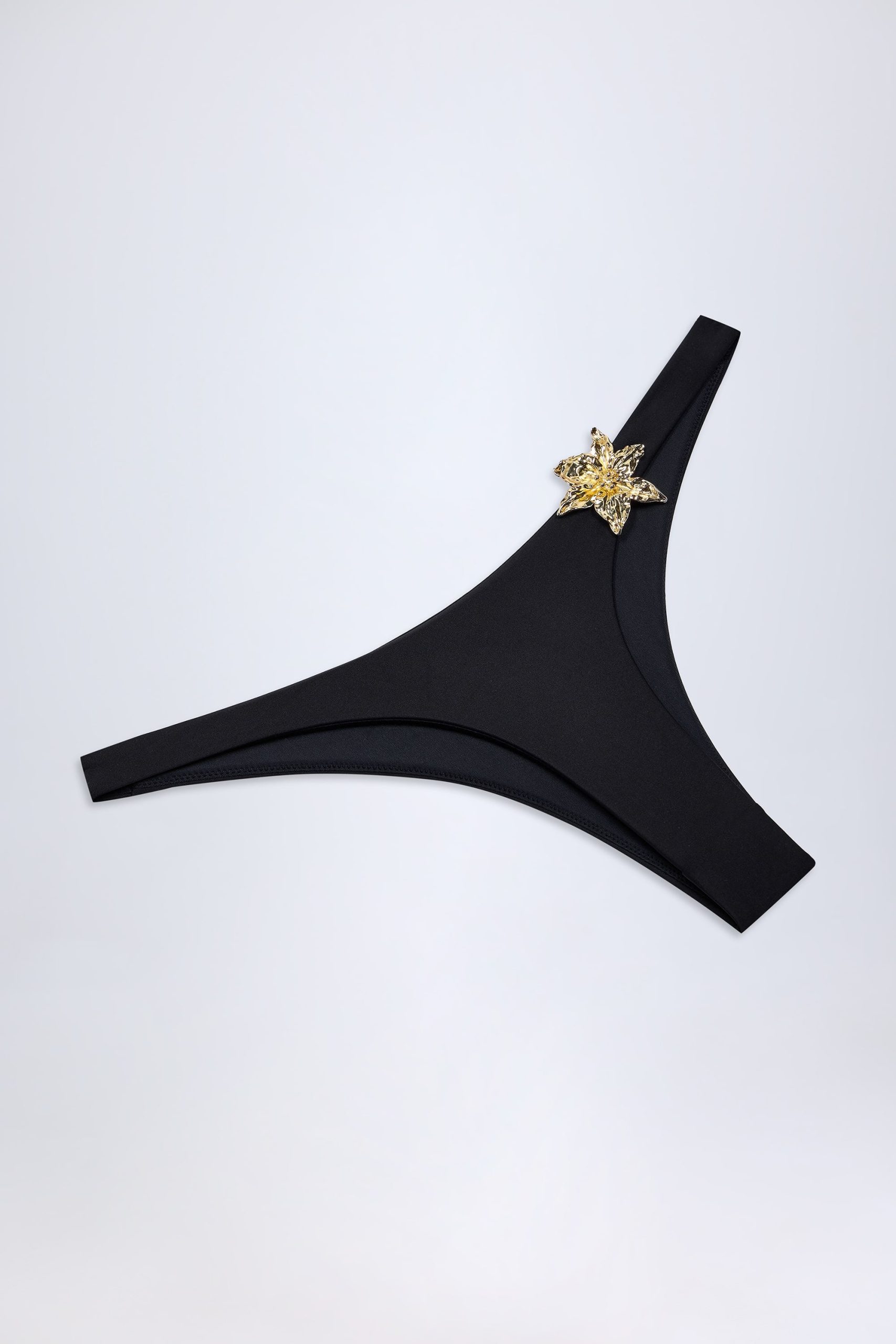 Hardware-Detail Cheeky Bikini Bottoms in Black - Image 5