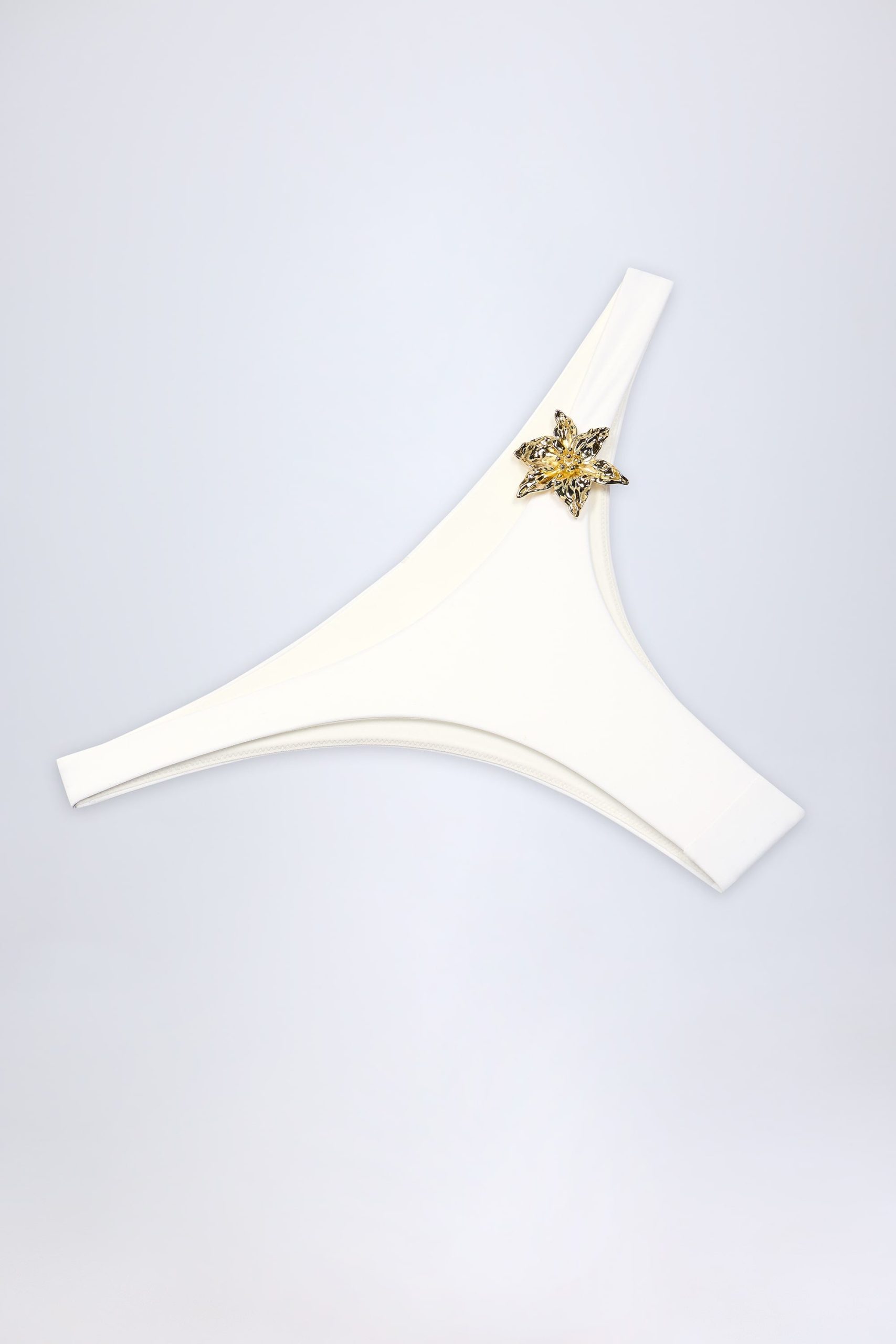 Hardware-Detail Cheeky Bikini Bottoms in White - Image 5
