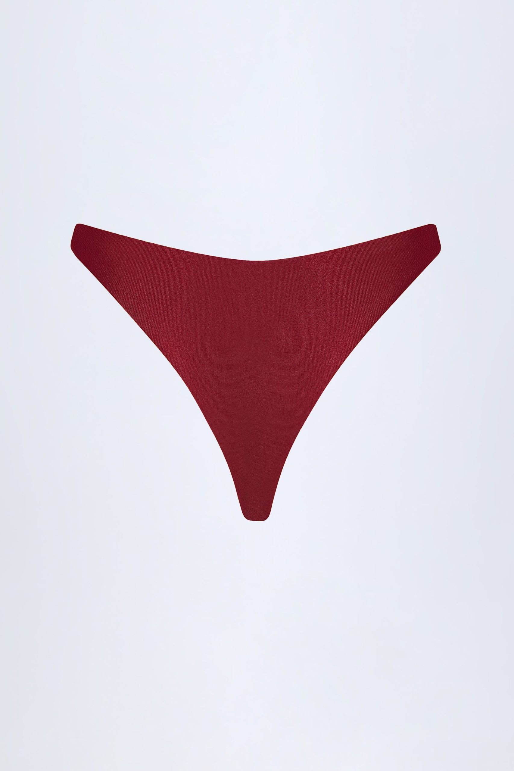 Bead-Embellished Cheeky Bikini Bottoms in Dark Cherry - Image 4