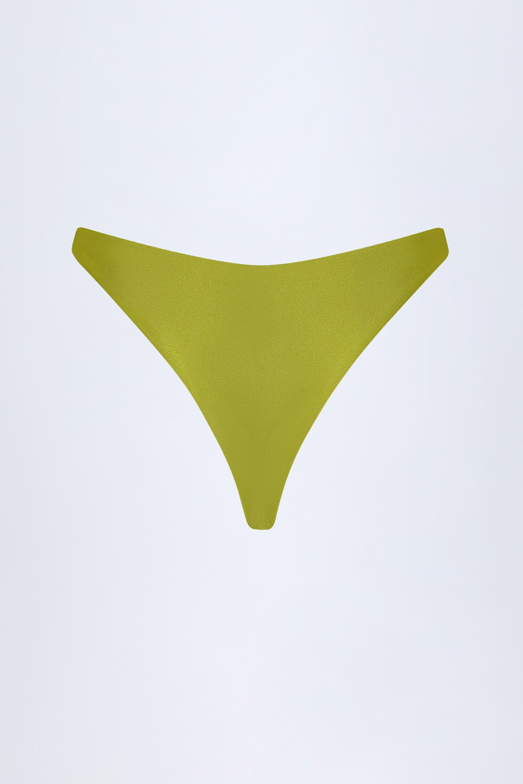 Bead-Embellished Cheeky Bikini Bottoms in Olive Green - Image 4