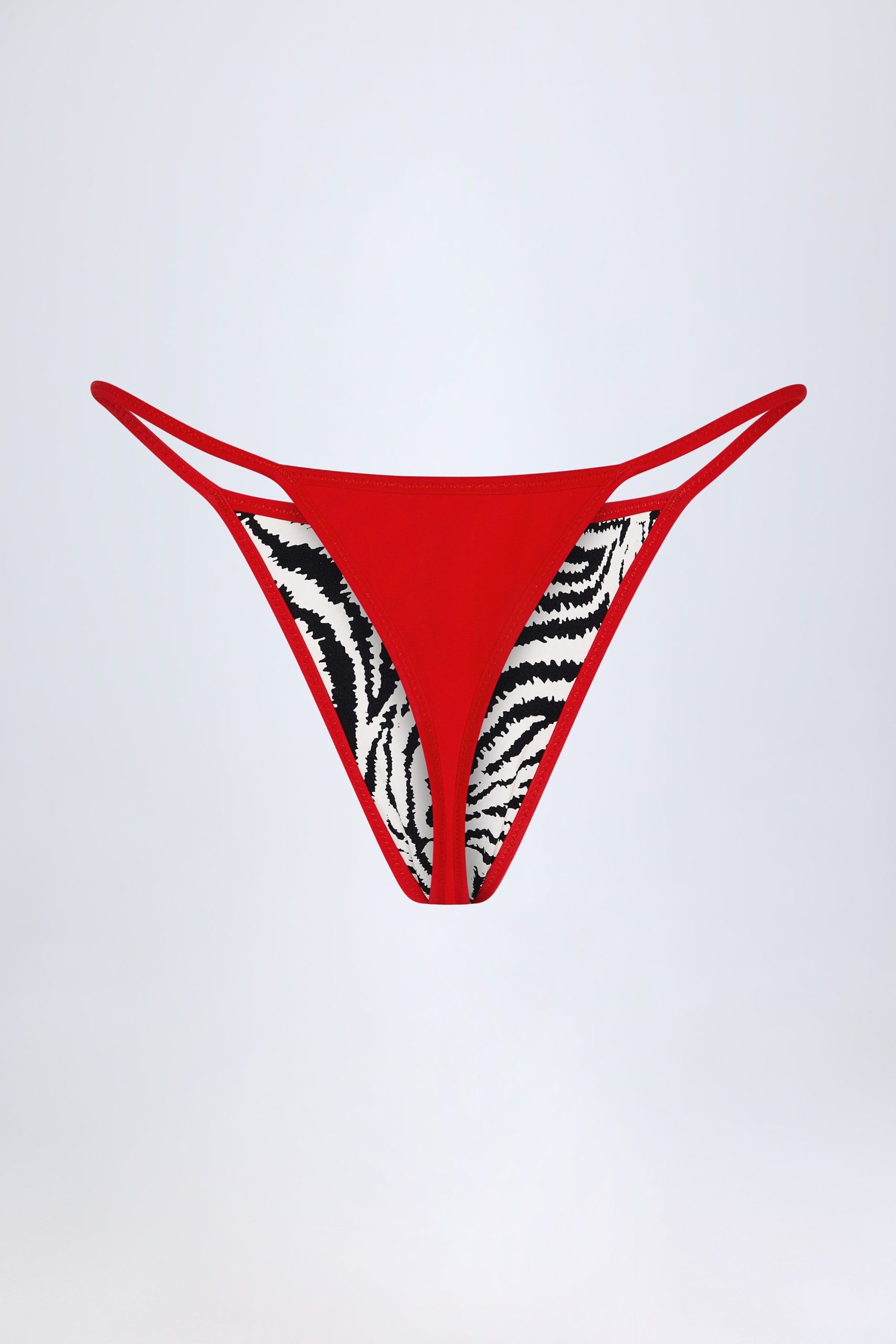 Thong Bikini Bottoms in Zebra Print - Image 10