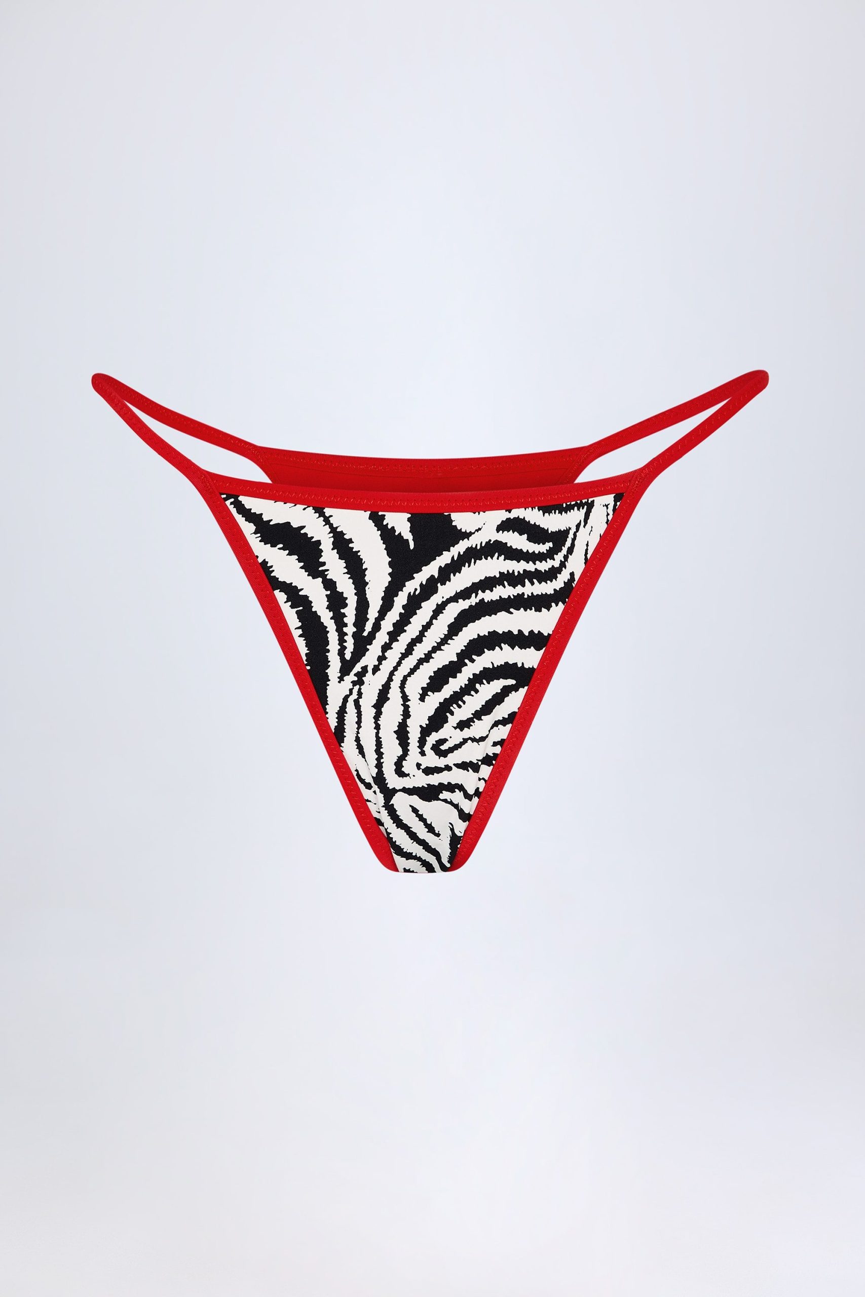 Thong Bikini Bottoms in Zebra Print - Image 11
