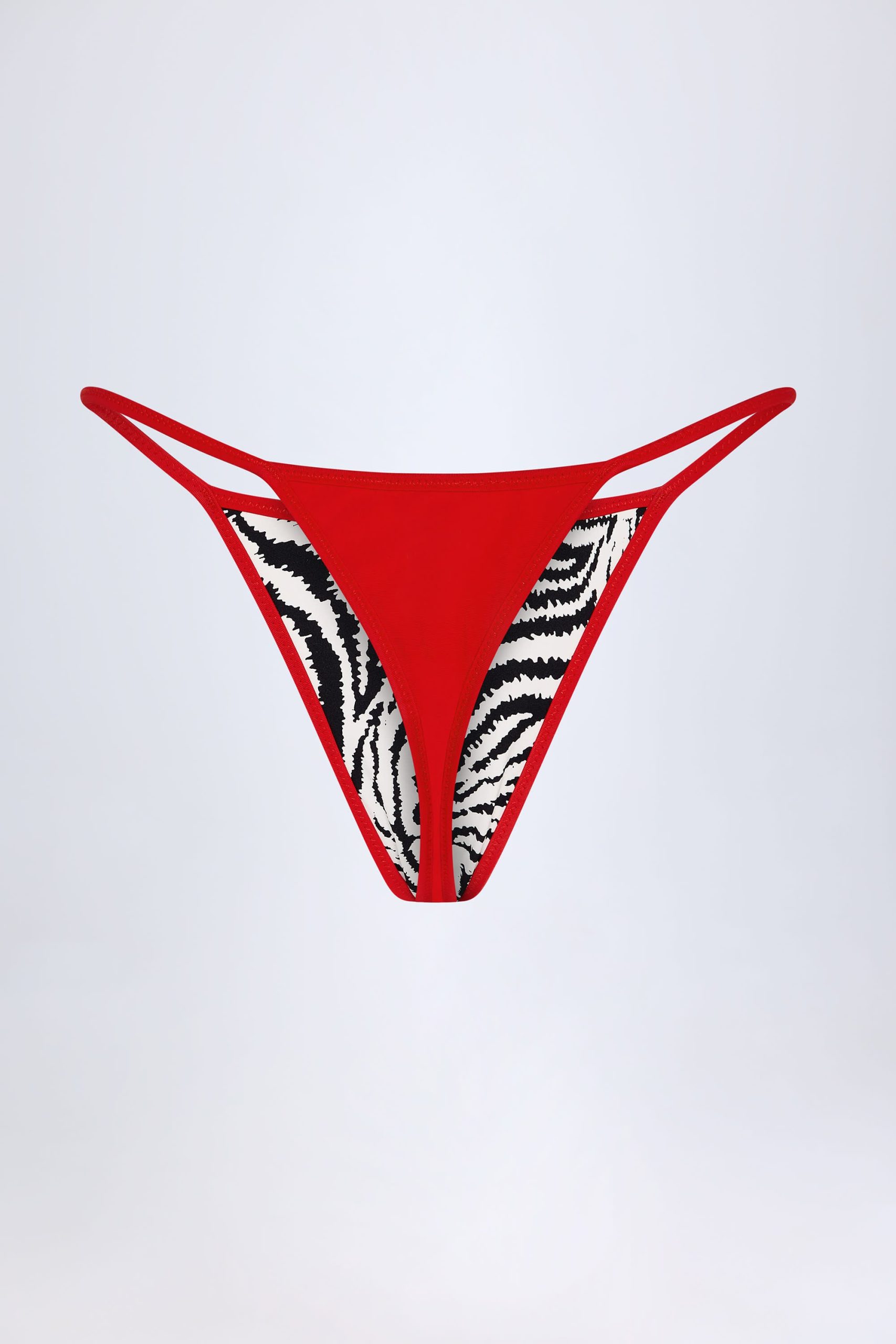 Thong Bikini Bottoms in Zebra Print - Image 6