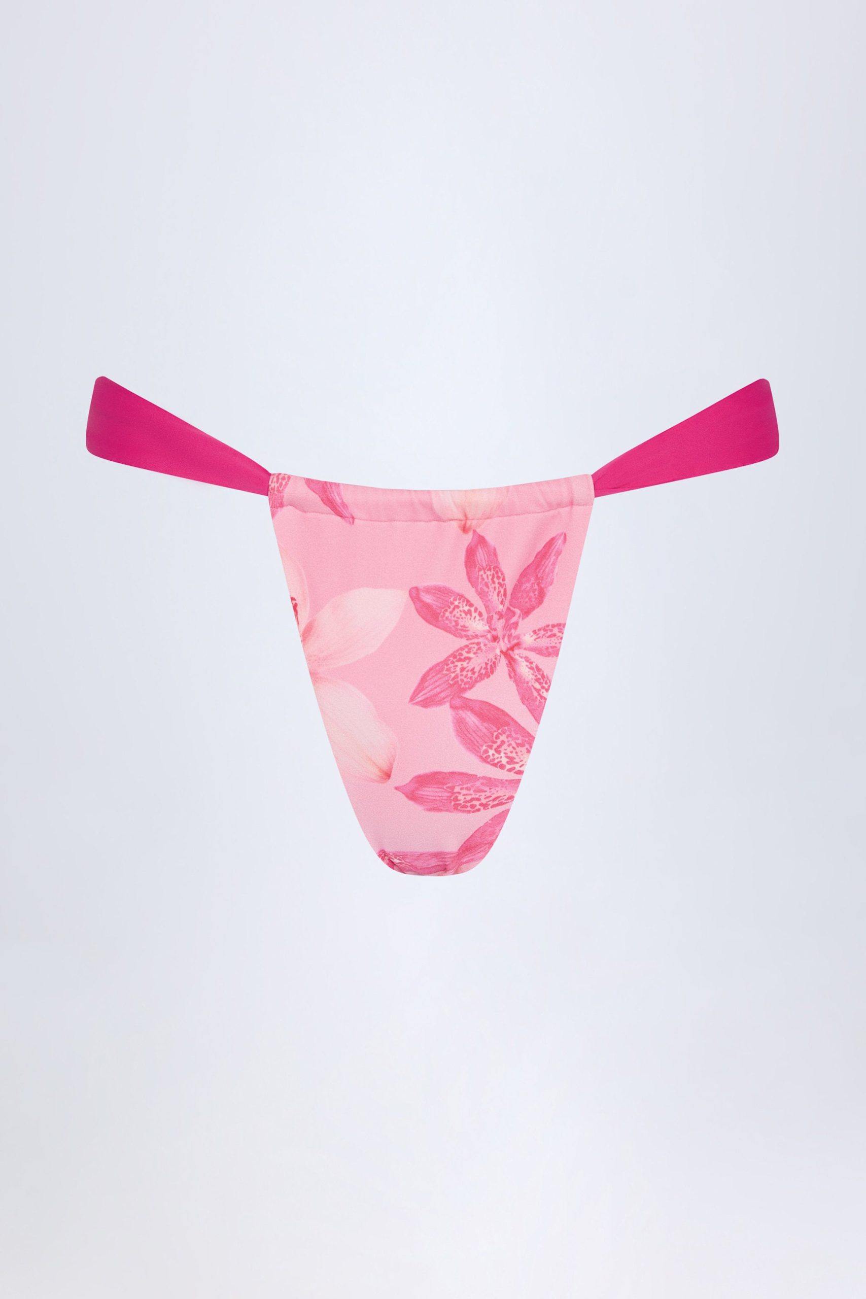 Cheeky Bikini Bottoms in Pink Orchid Print - Image 3