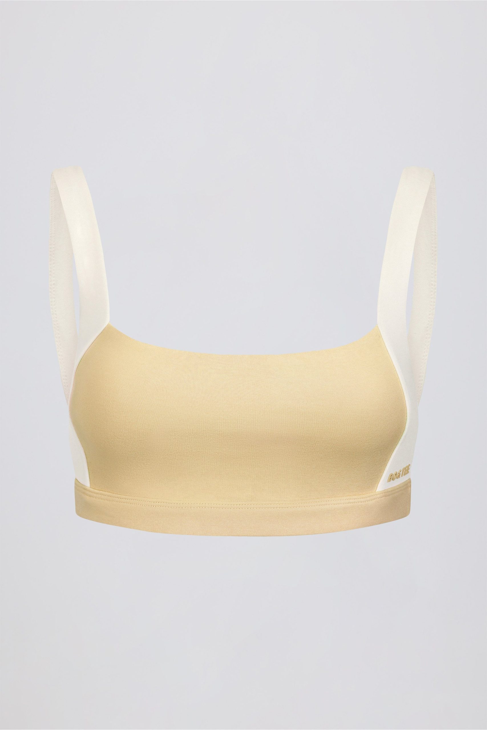 Contrast Sports Bra in Lemon Marl - Image 6