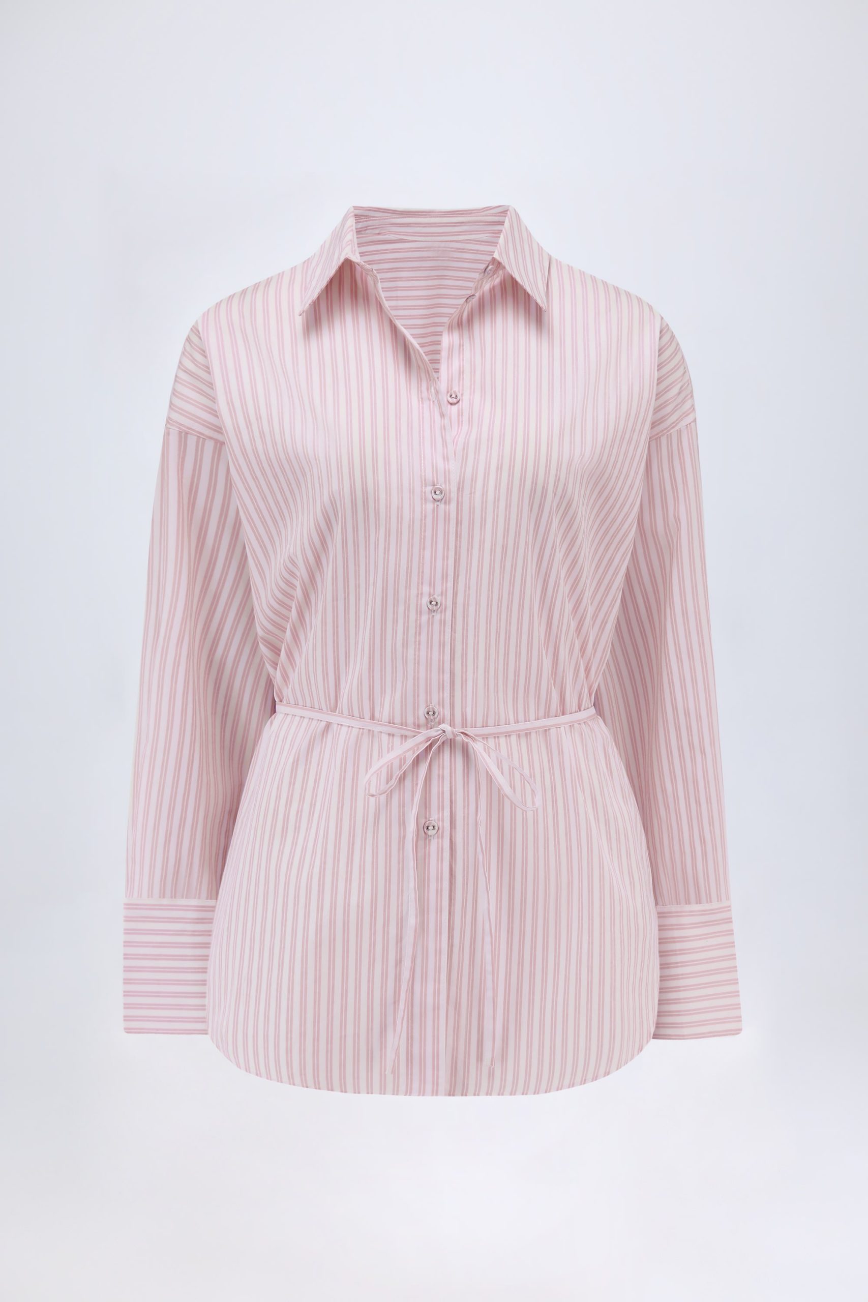 Oversized Shirt in Pink Stripe - Image 2
