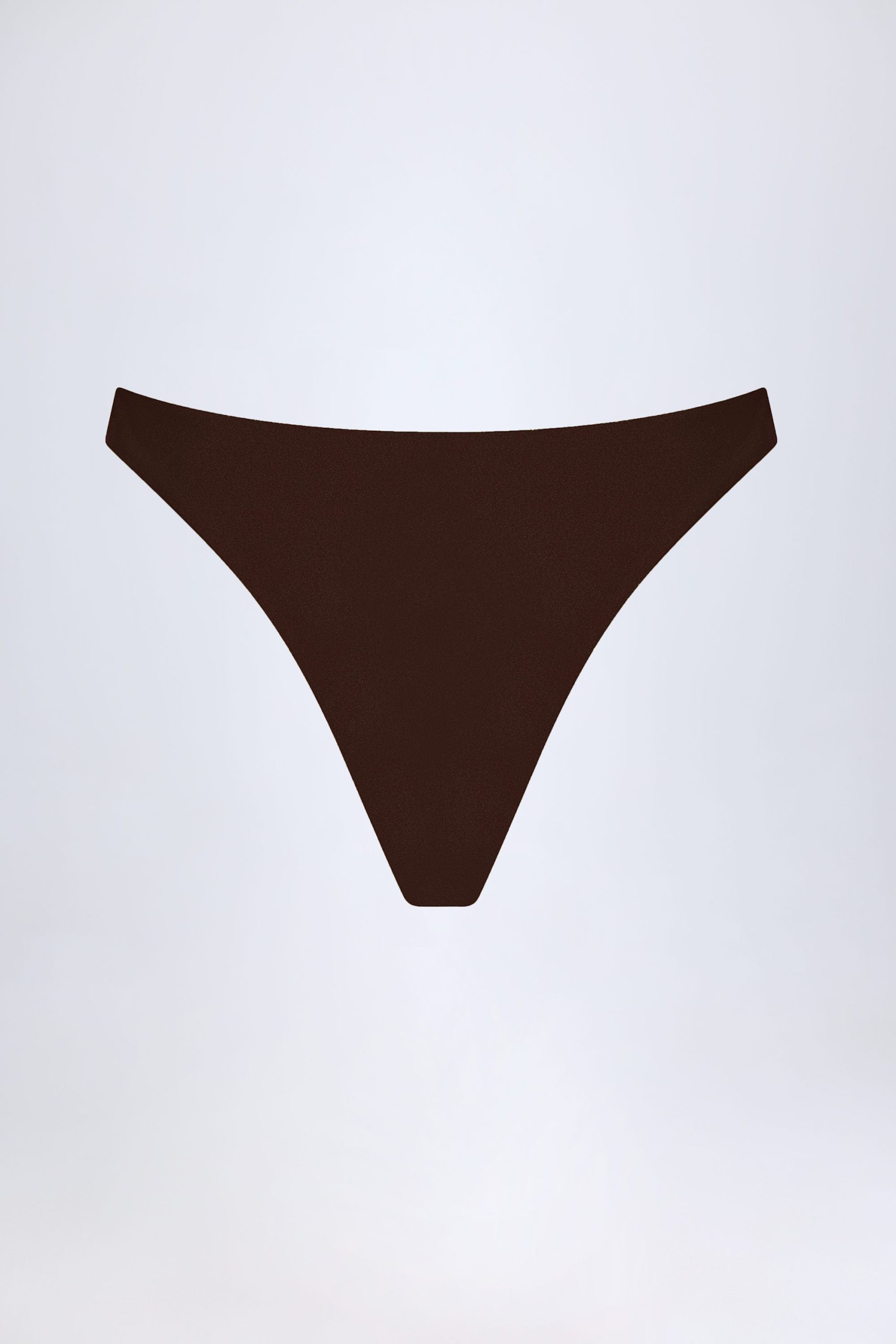 High-Leg Cheeky Bikini Bottoms in Dark Chocolate - Image 4