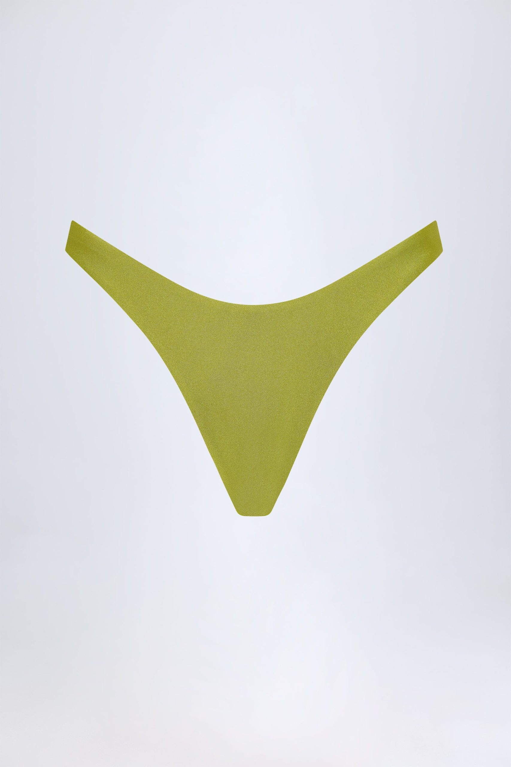 High-Leg Cheeky Bikini Bottoms in Olive Green - Image 3