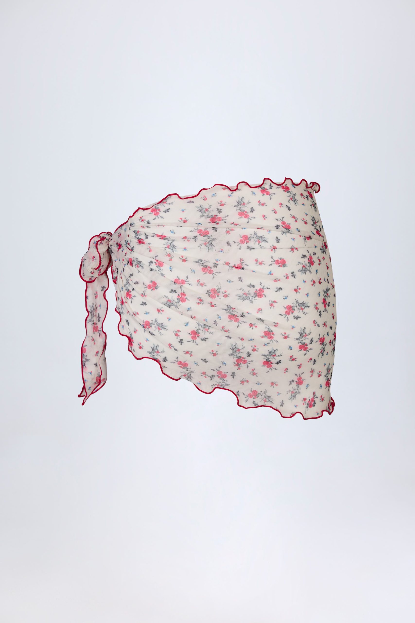 Side-Tie Sarong in Red Floral - Image 4