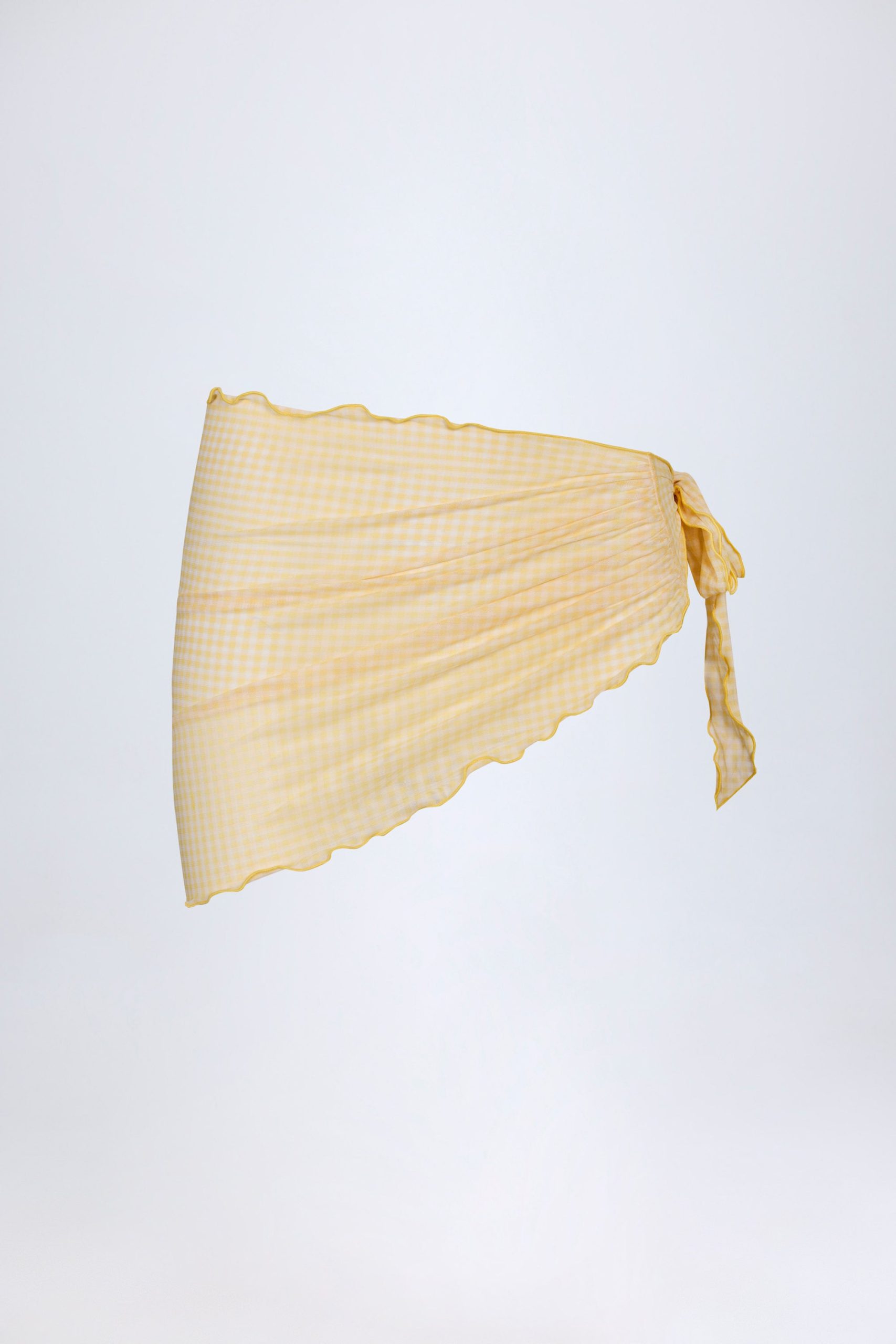 Side-Tie Sarong in Yellow Gingham - Image 3