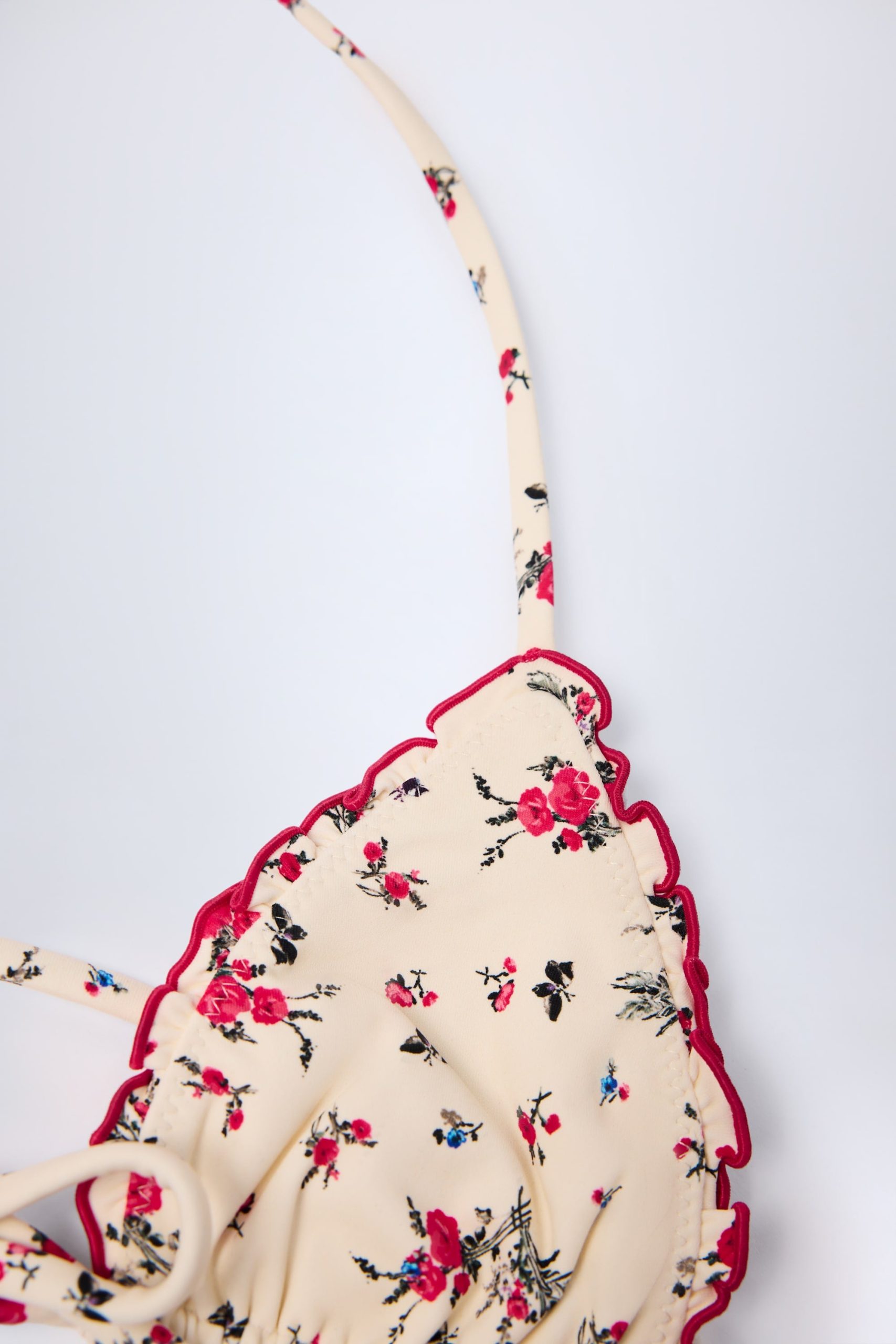 Micro Triangle Bikini Top in Red Floral - Image 7