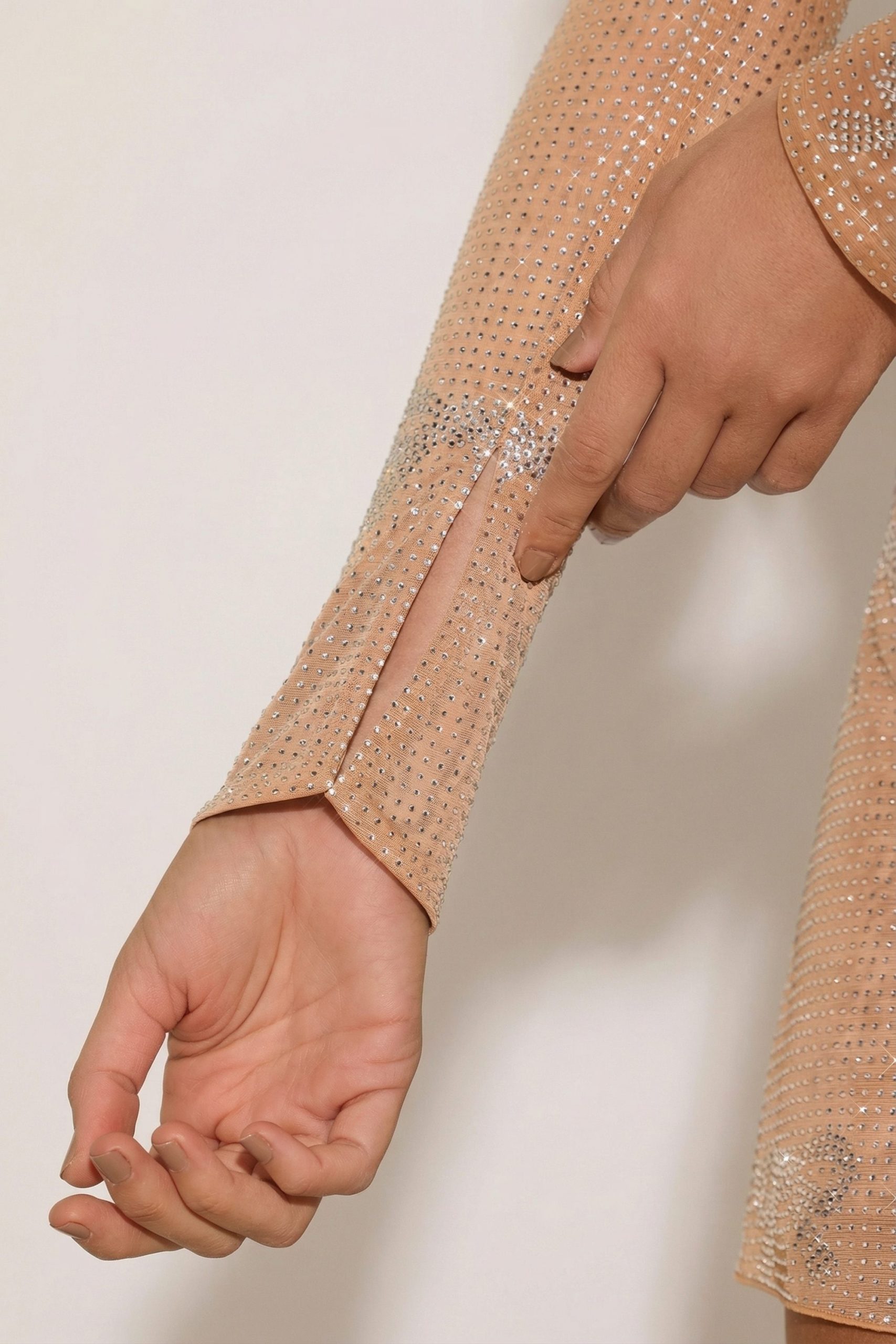 Embellished Bow-Detail Top in Almond - Image 7