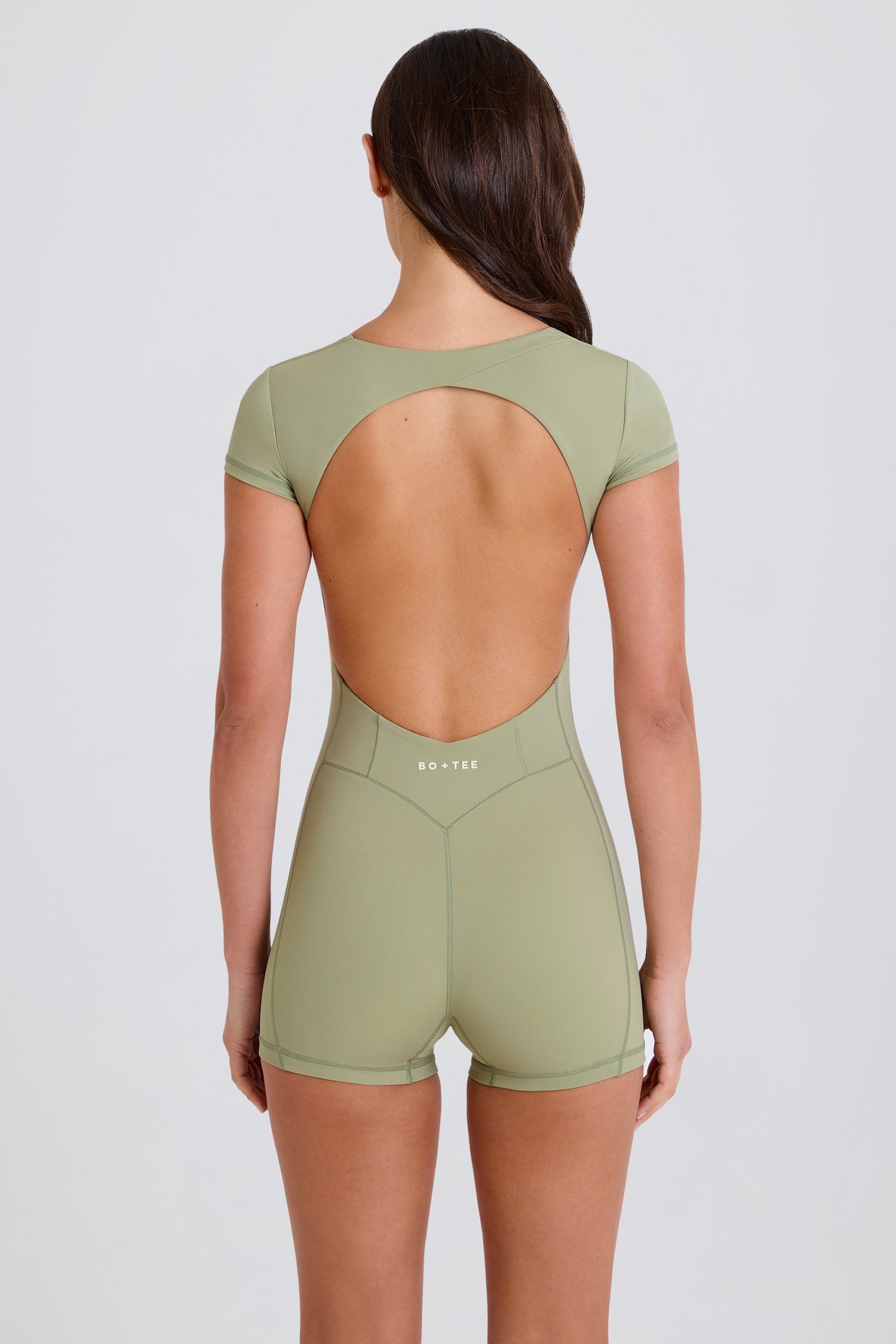 Four-Way Stretch Open-Back Unitard in Matcha - Image 6