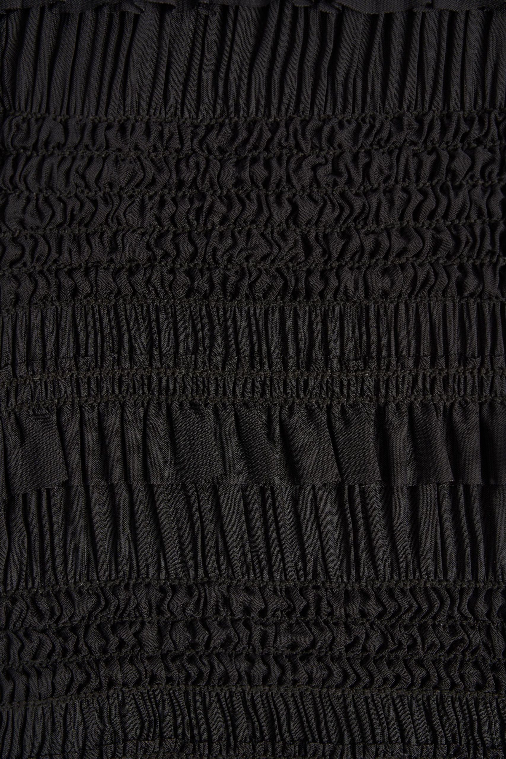 Ruffled Mid-Rise Shorts in Black - Image 3