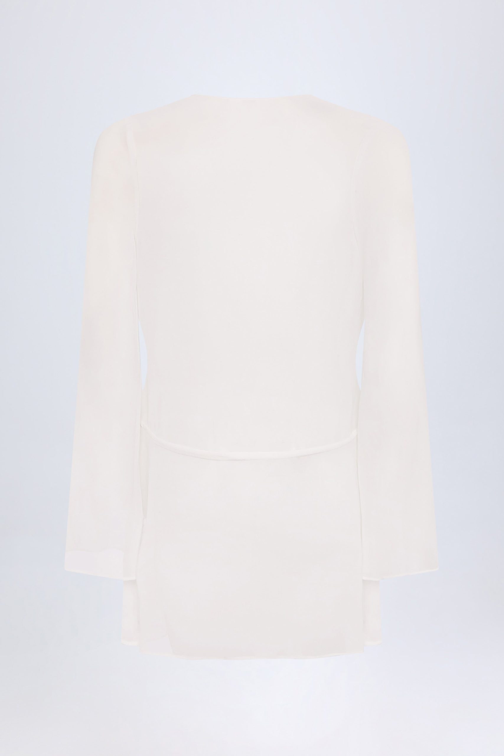 Cowl-Neck Mini Dress in White - Image 4