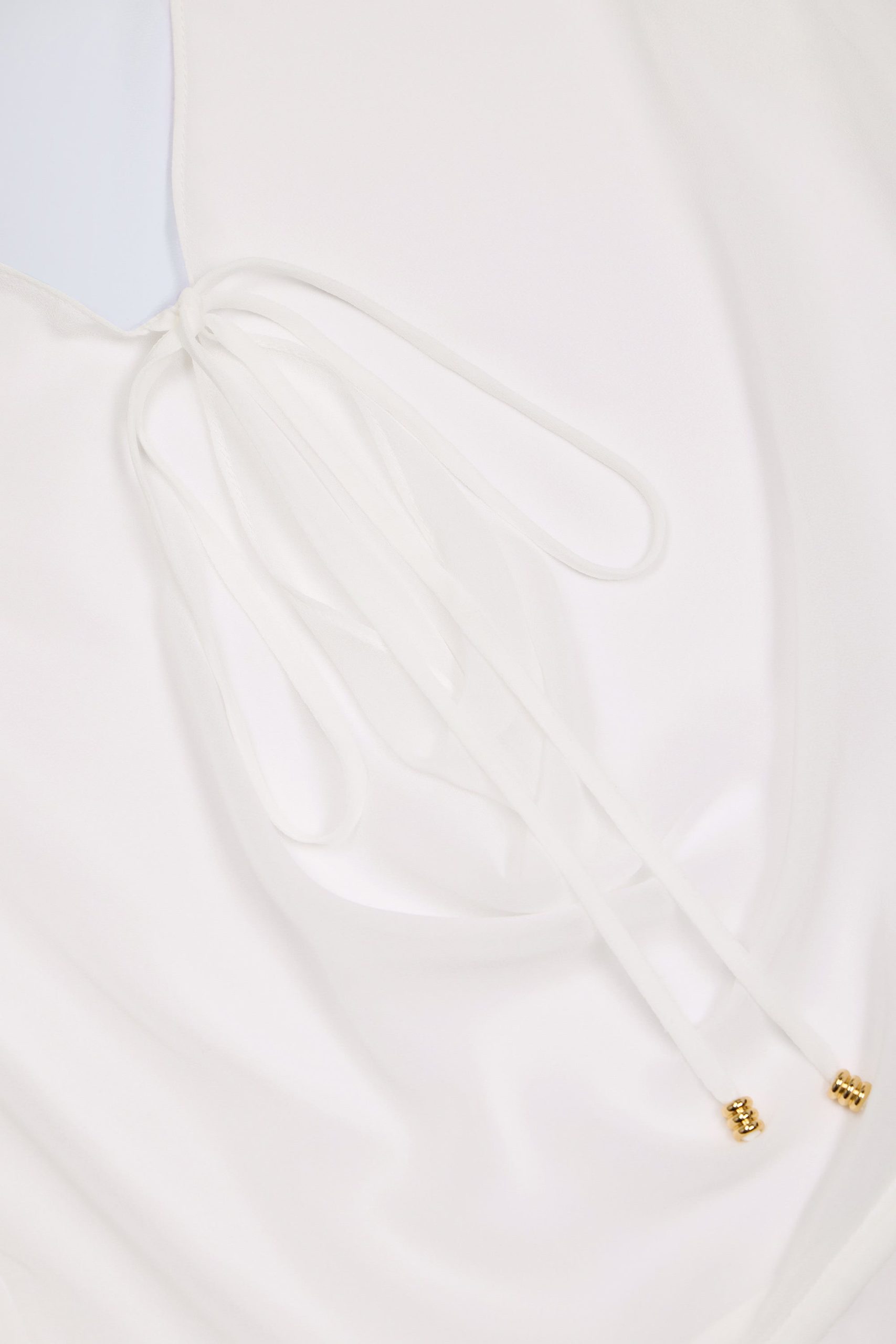 Cowl-Neck Mini Dress in White - Image 5