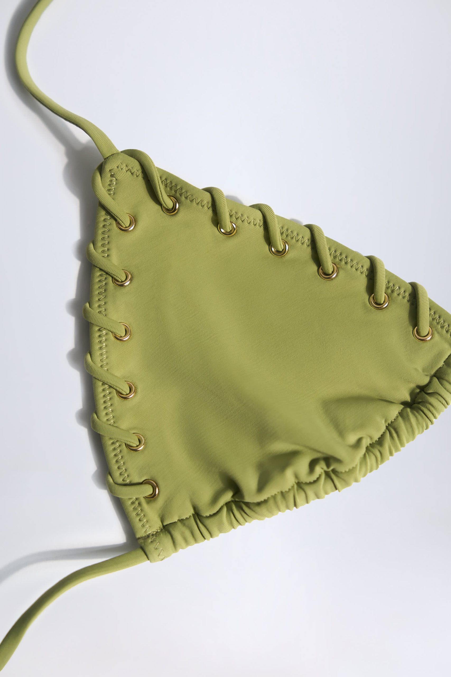 Triangle Bikini Top in Olive Green - Image 5