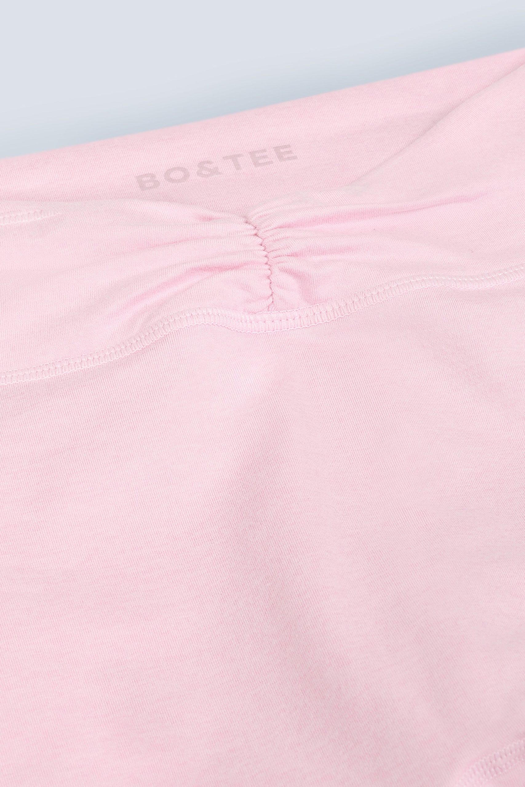 Brushed Jersey Ruched Flared Trousers in Pale Pink Marl - Image 7
