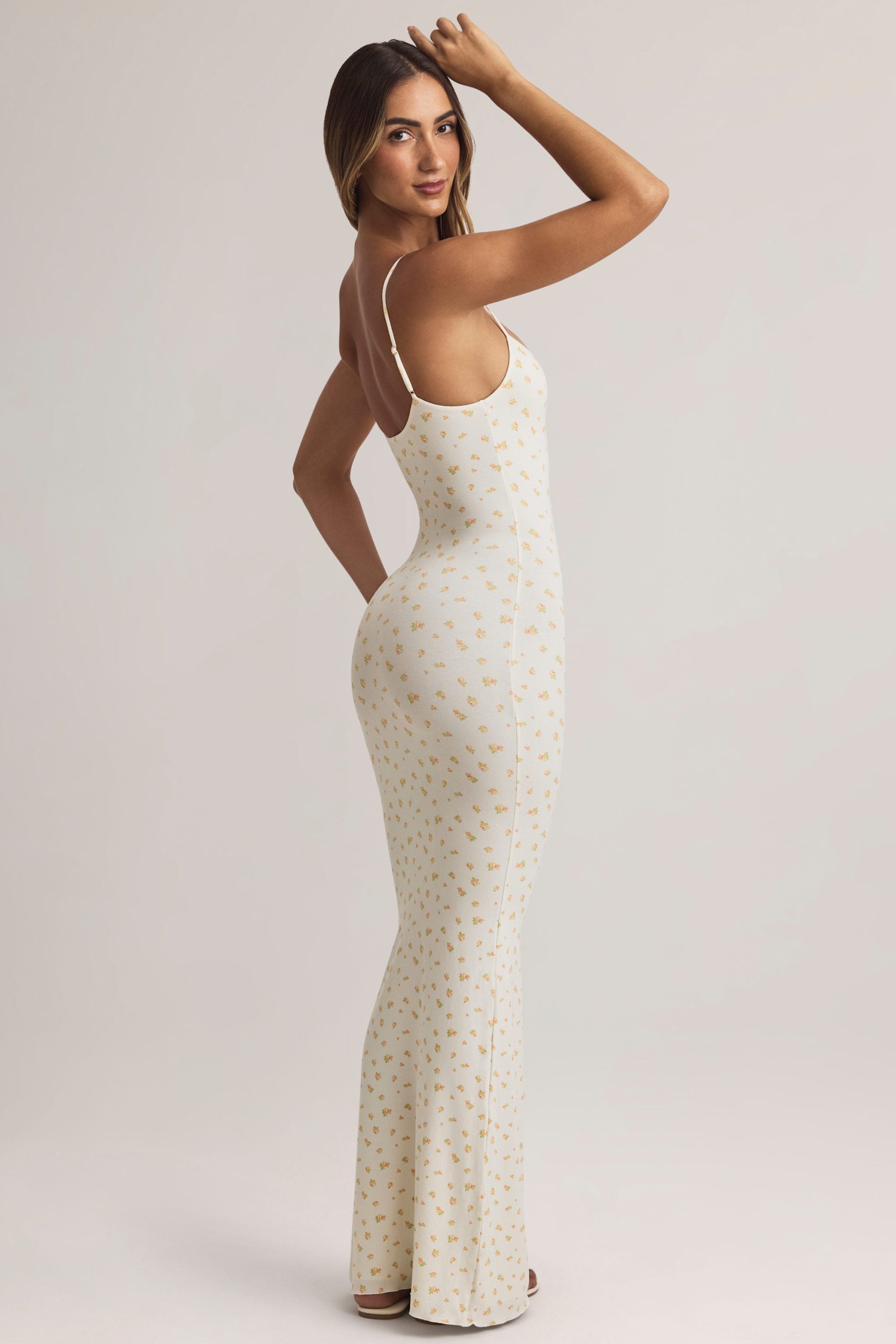 Modal Scoop-Neck Strappy Maxi Dress in Floral Print - Image 2