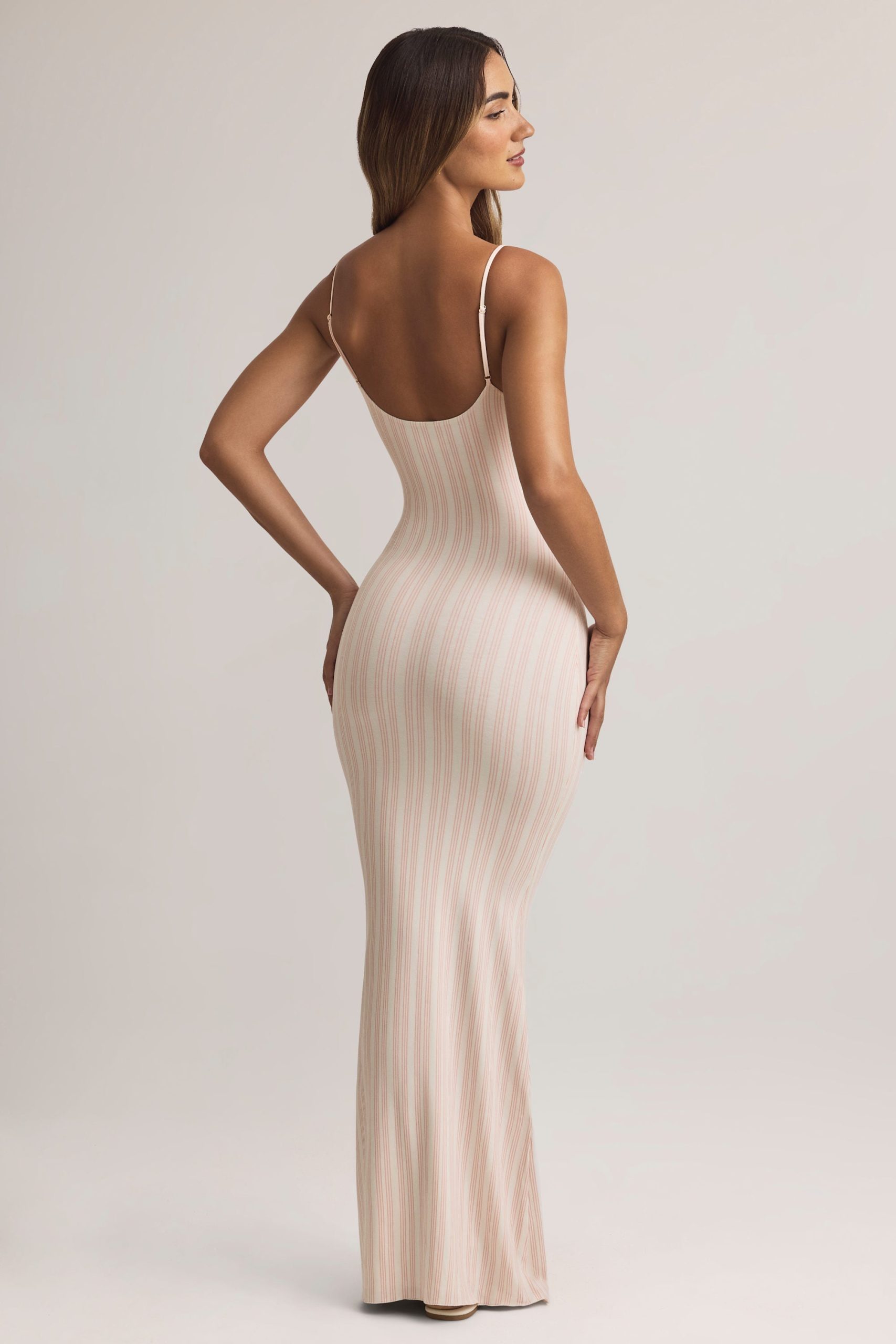 Modal Scoop-Neck Strappy Maxi Dress in Stripe Print - Image 2