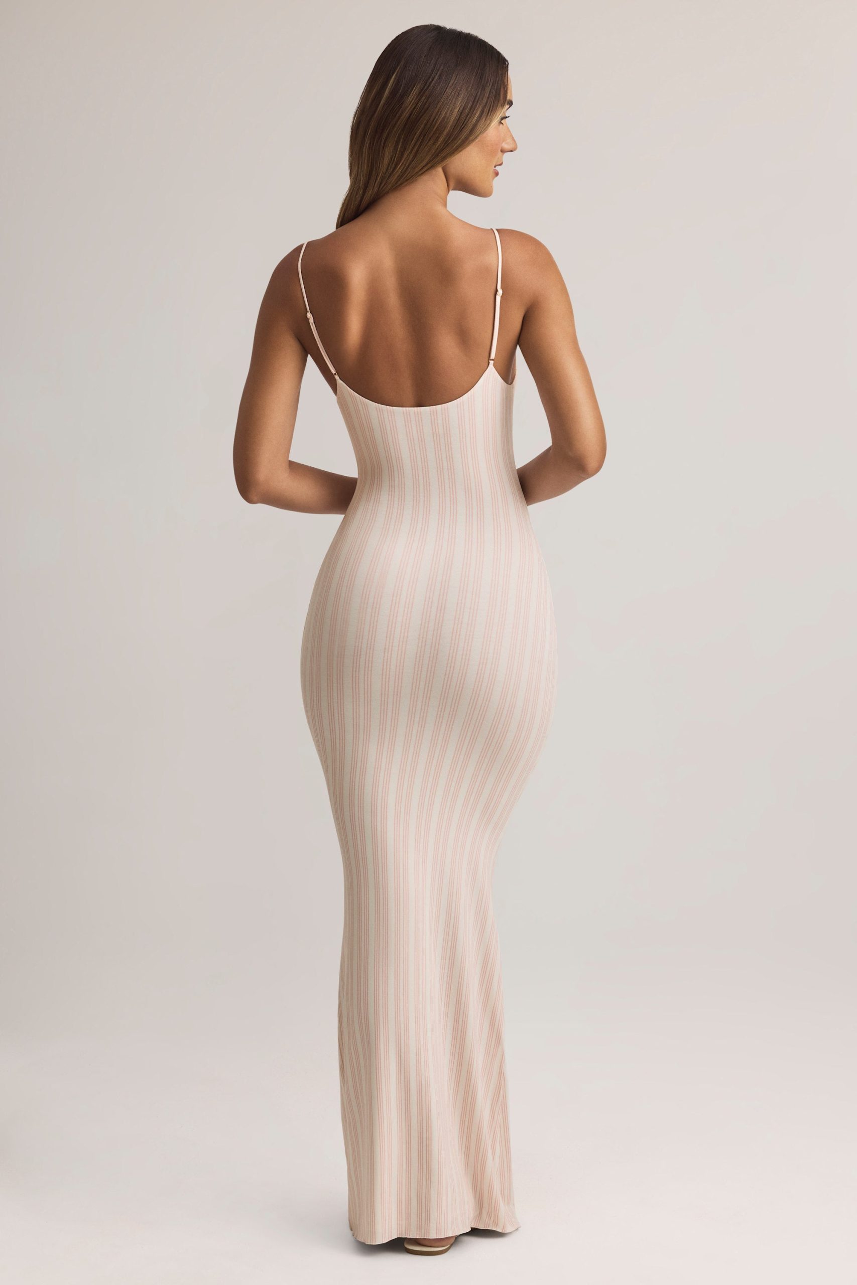 Modal Scoop-Neck Strappy Maxi Dress in Stripe Print - Image 5