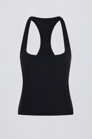 Soft Active Racerback Tank Top in Black