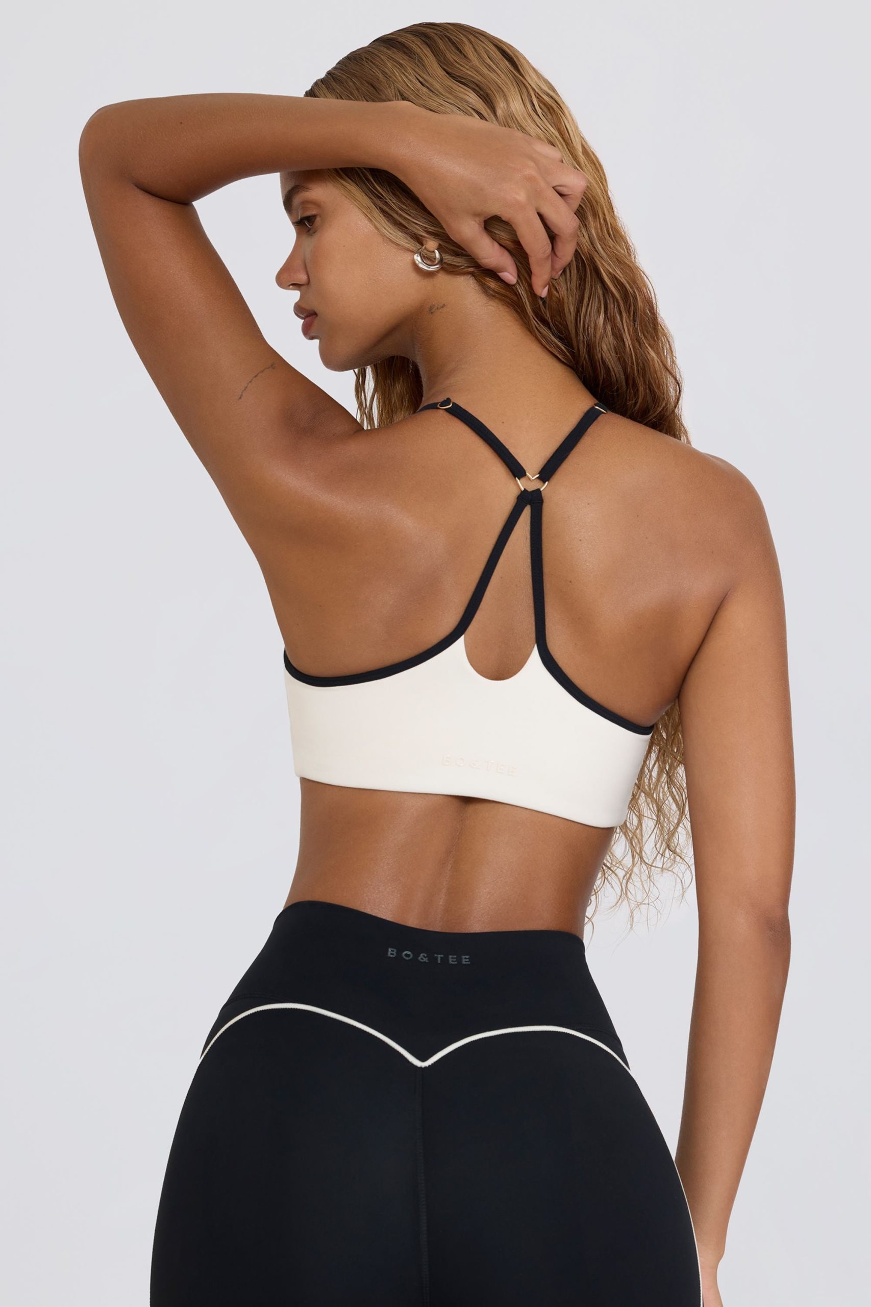 Soft Active Sweetheart-Neck Sports Bra in White - Image 2