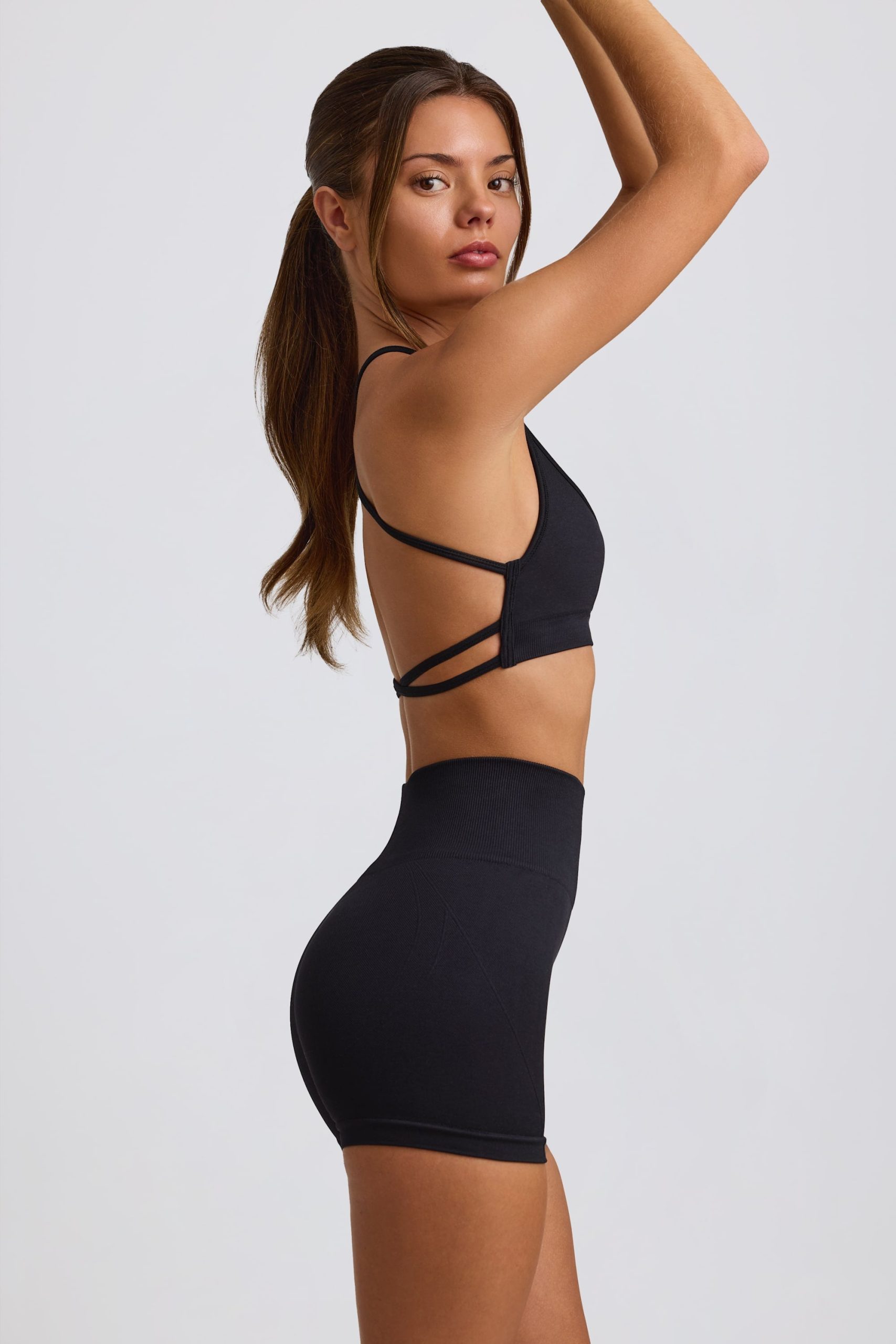 Super Sculpt Seamless Mini Shorts in Black - Image 3