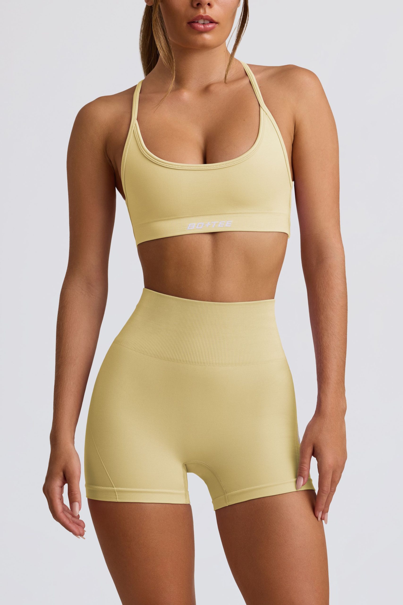 Super Sculpt Seamless Mini Shorts in Butter Yellow - Image 5