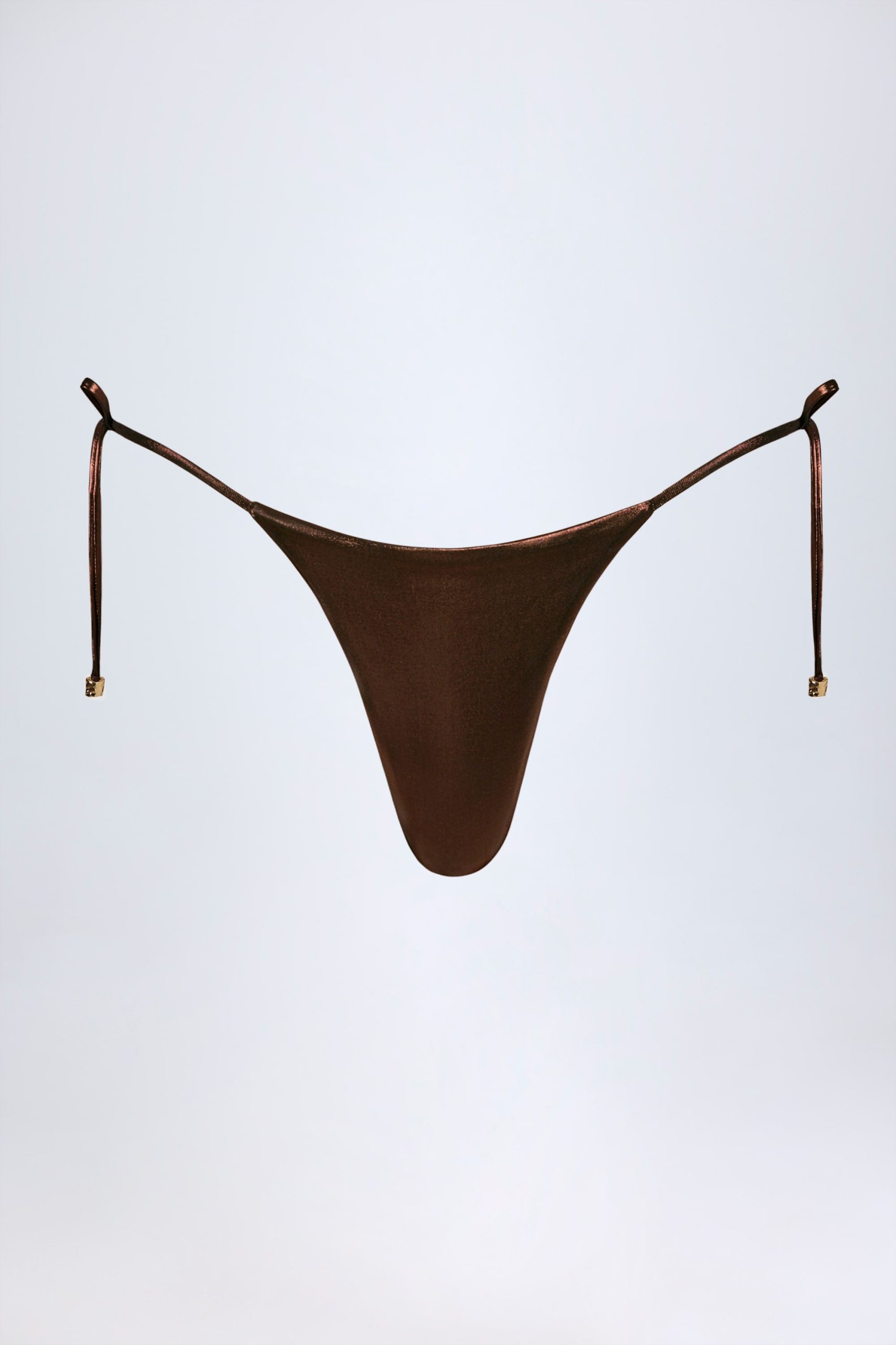 Thong Bikini Bottoms in Bronze Gold - Image 5