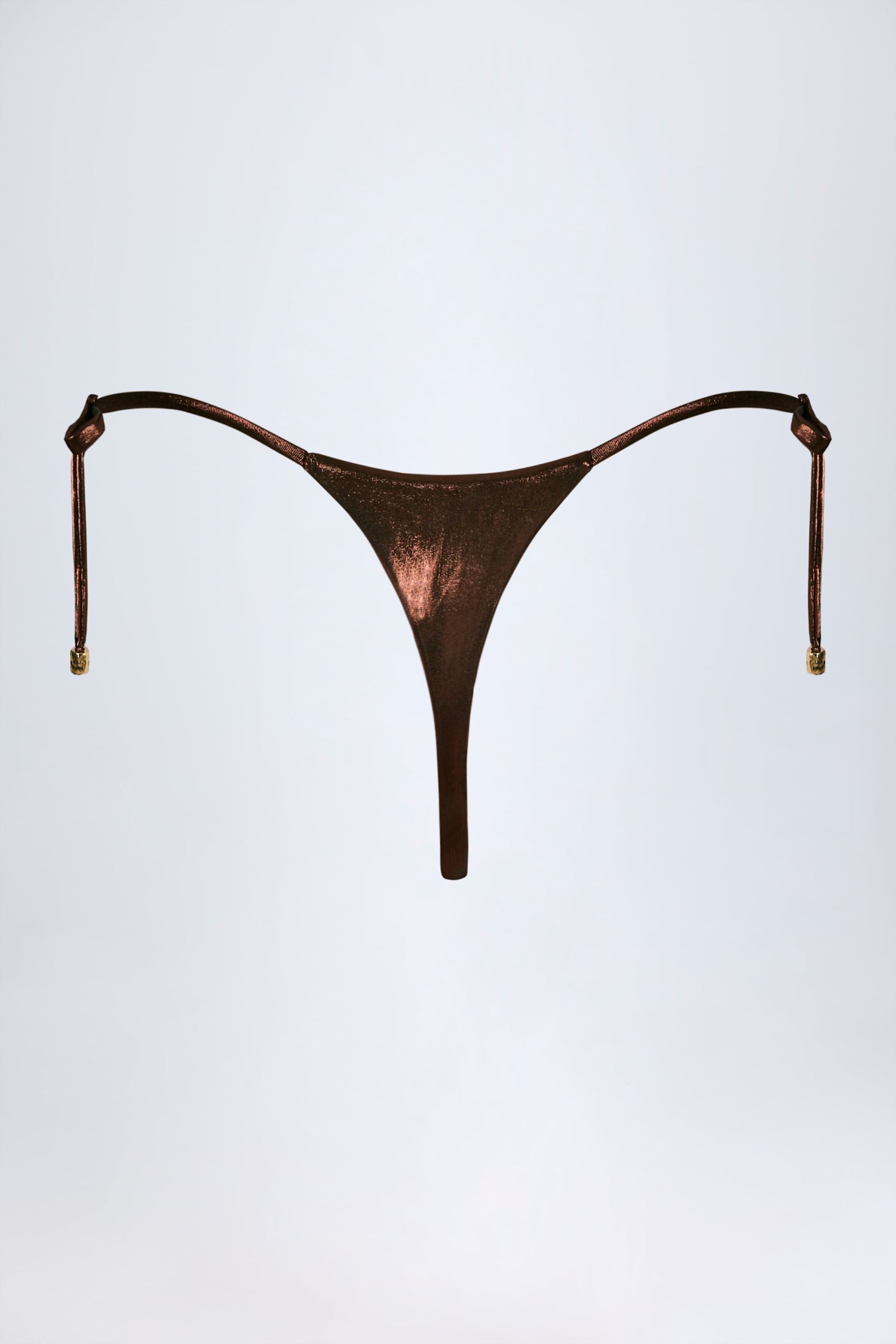 Thong Bikini Bottoms in Bronze Gold - Image 6