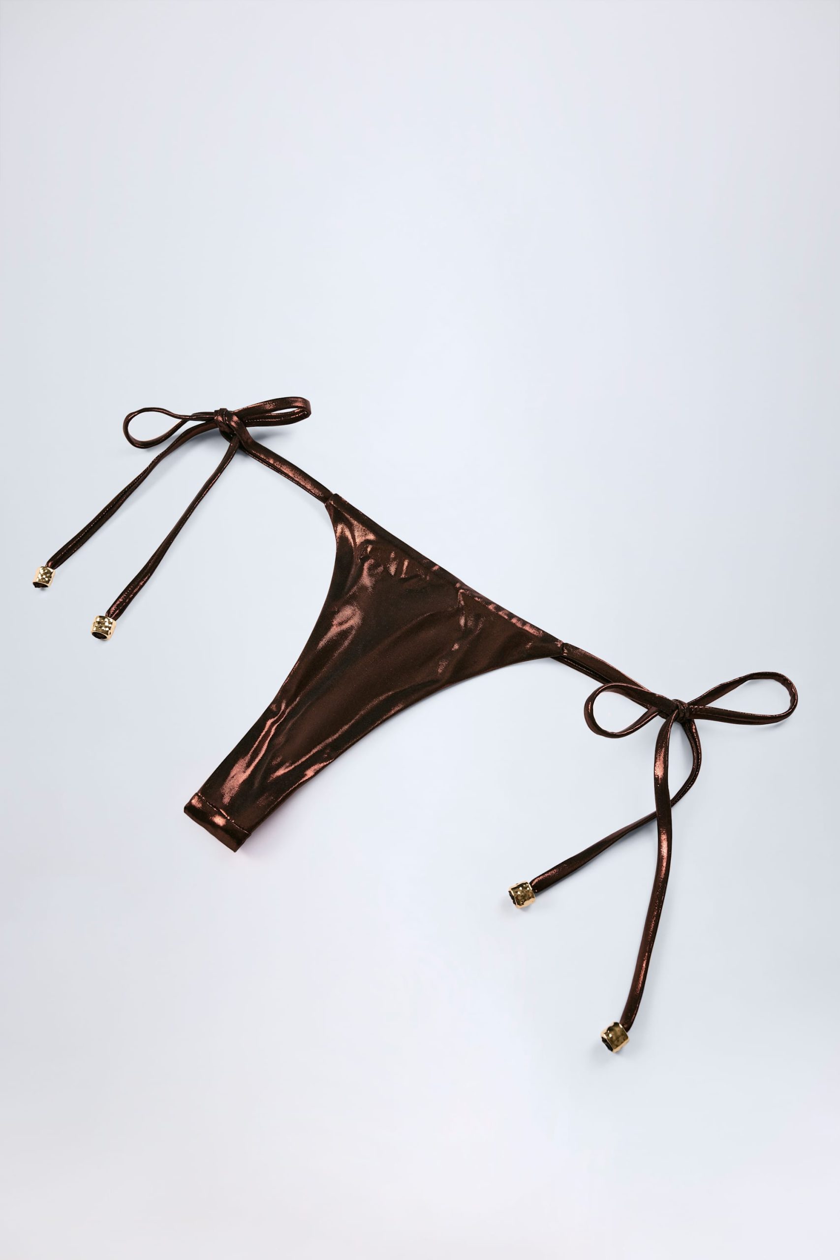Thong Bikini Bottoms in Bronze Gold - Image 8