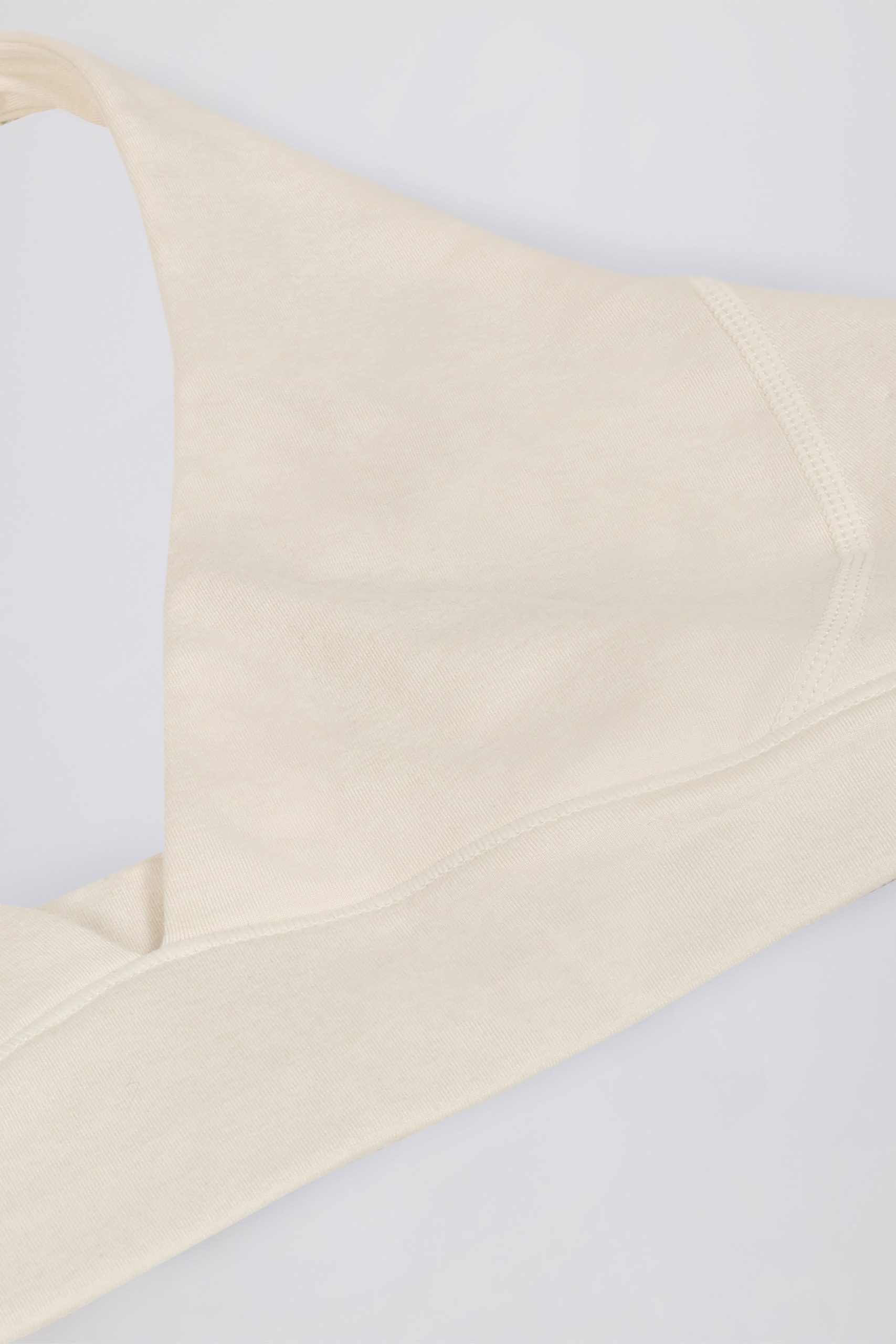 Brushed Jersey V-Neck Sports Bra in Ivory Marl - Image 7