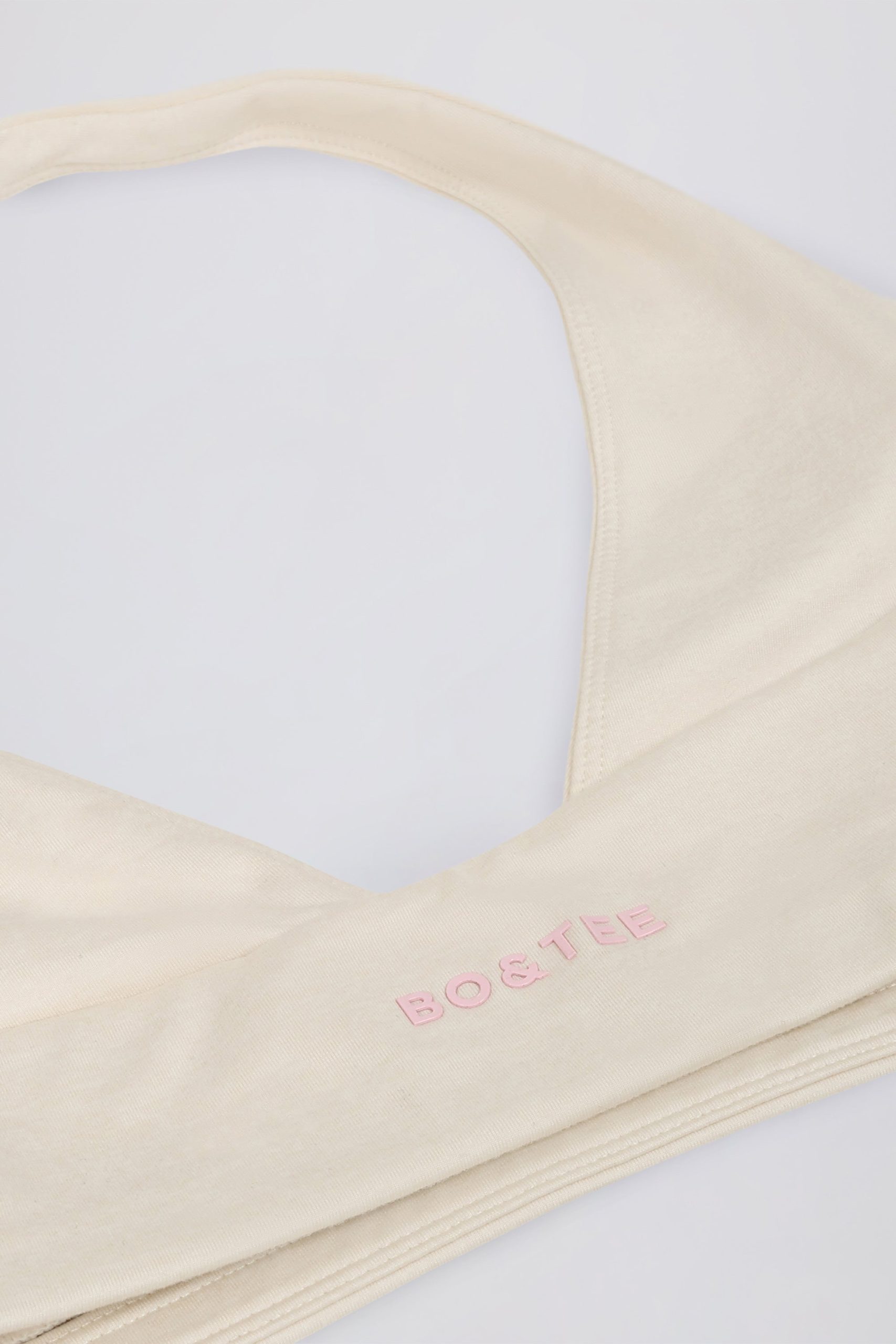Brushed Jersey V-Neck Sports Bra in Ivory Marl - Image 8