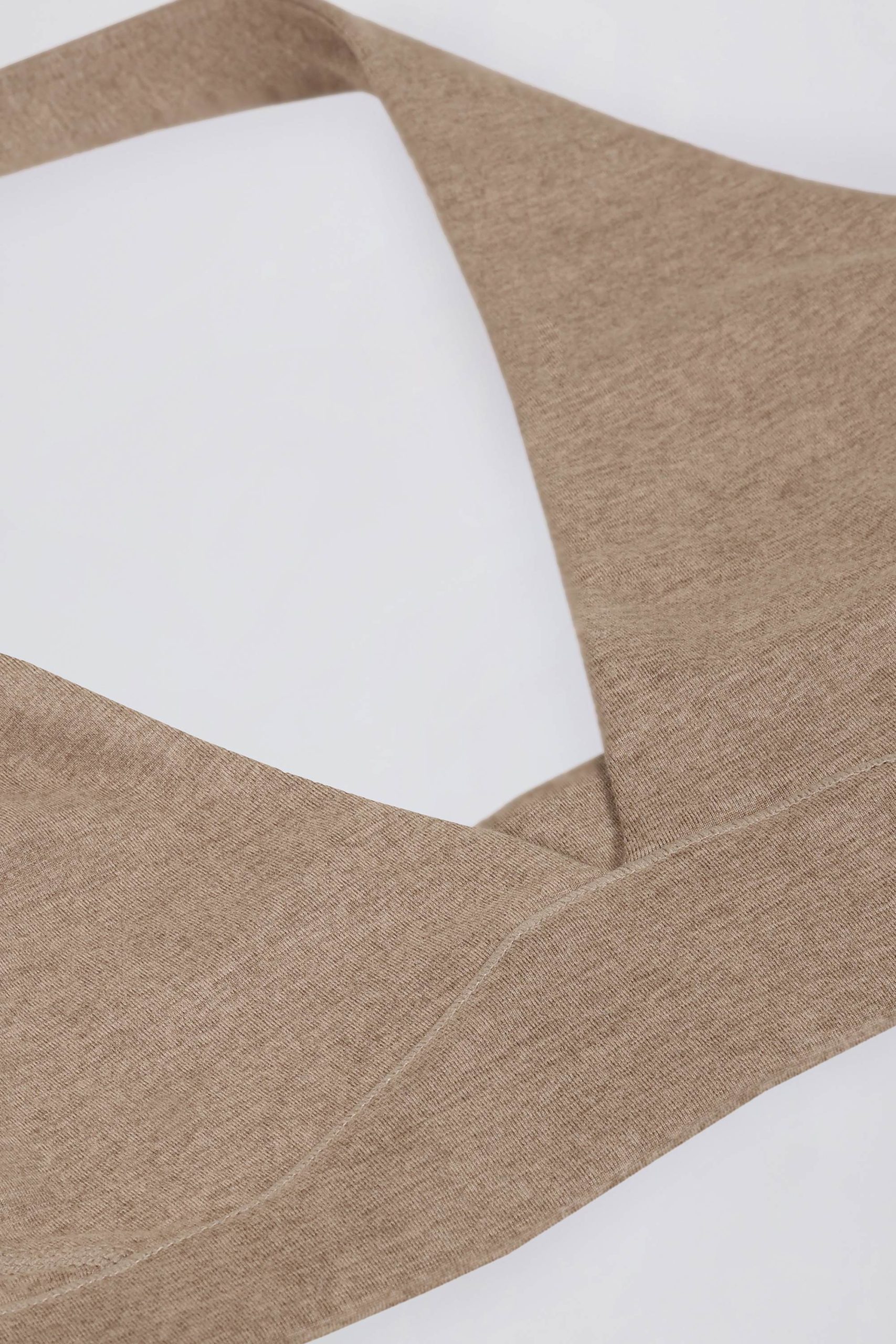 Brushed Jersey V-Neck Sports Bra in Mocha Marl - Image 7