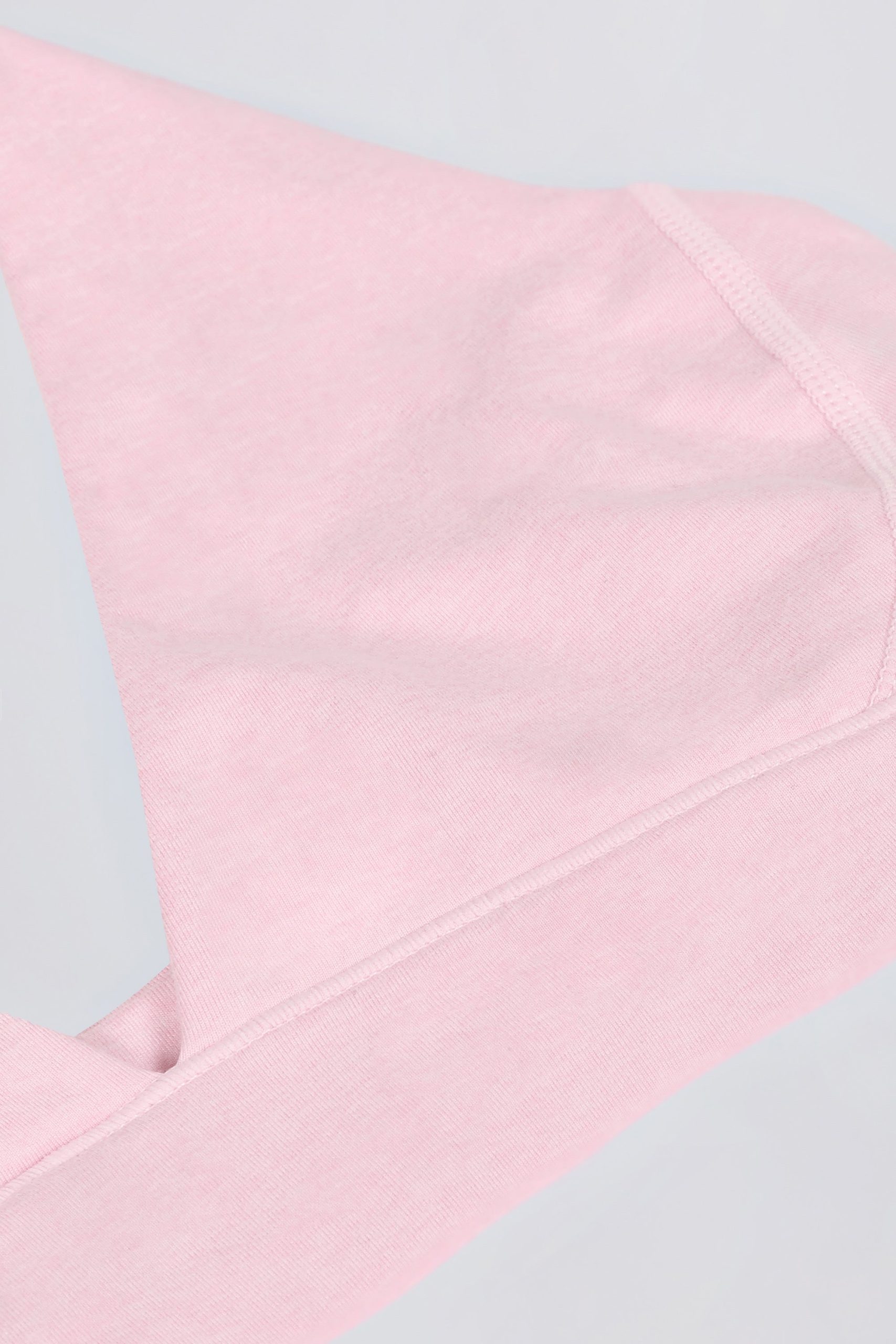 Brushed Jersey V-Neck Sports Bra in Pale Pink Marl - Image 6