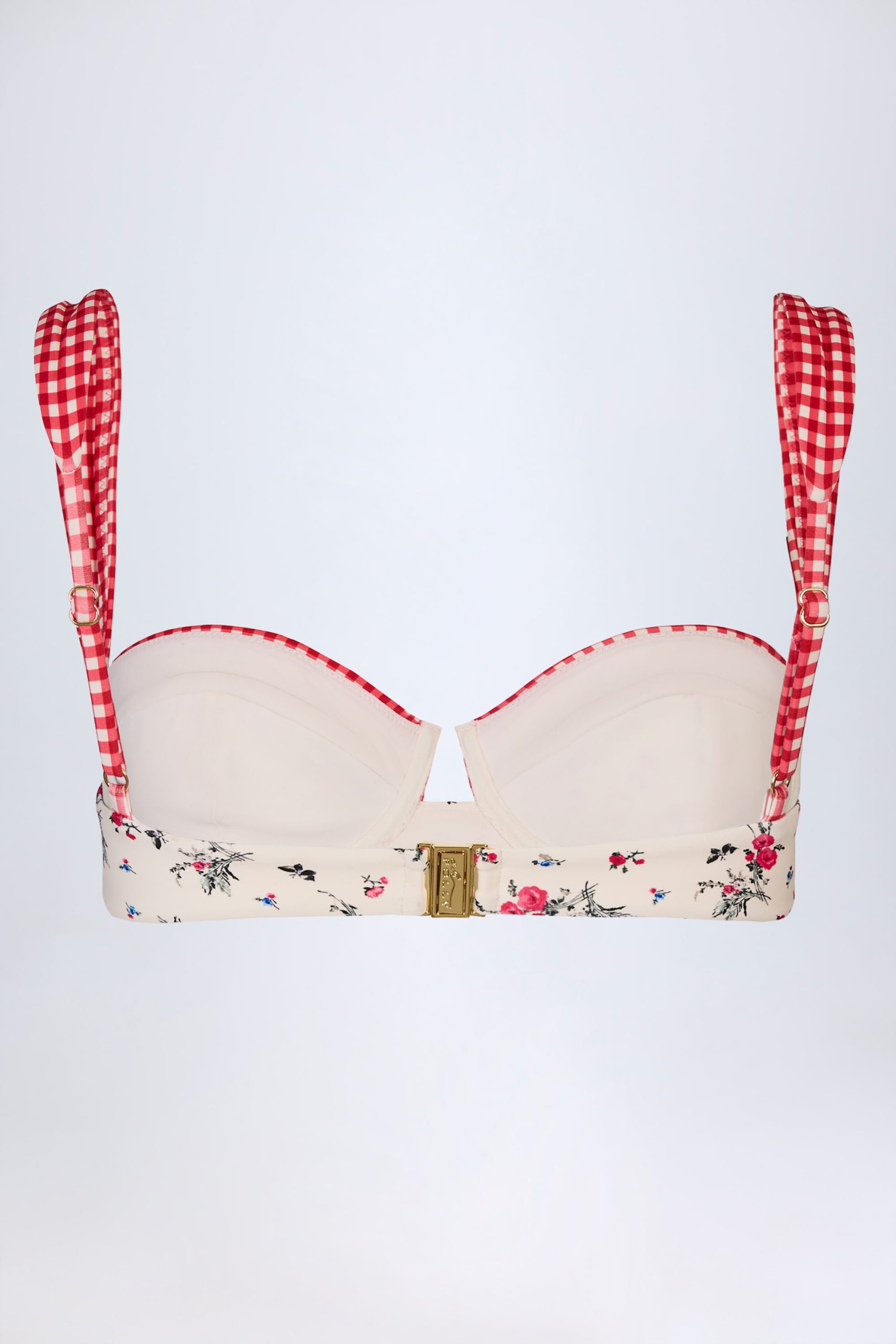 Underwired Balconette Bikini Top in Red Floral - Image 5