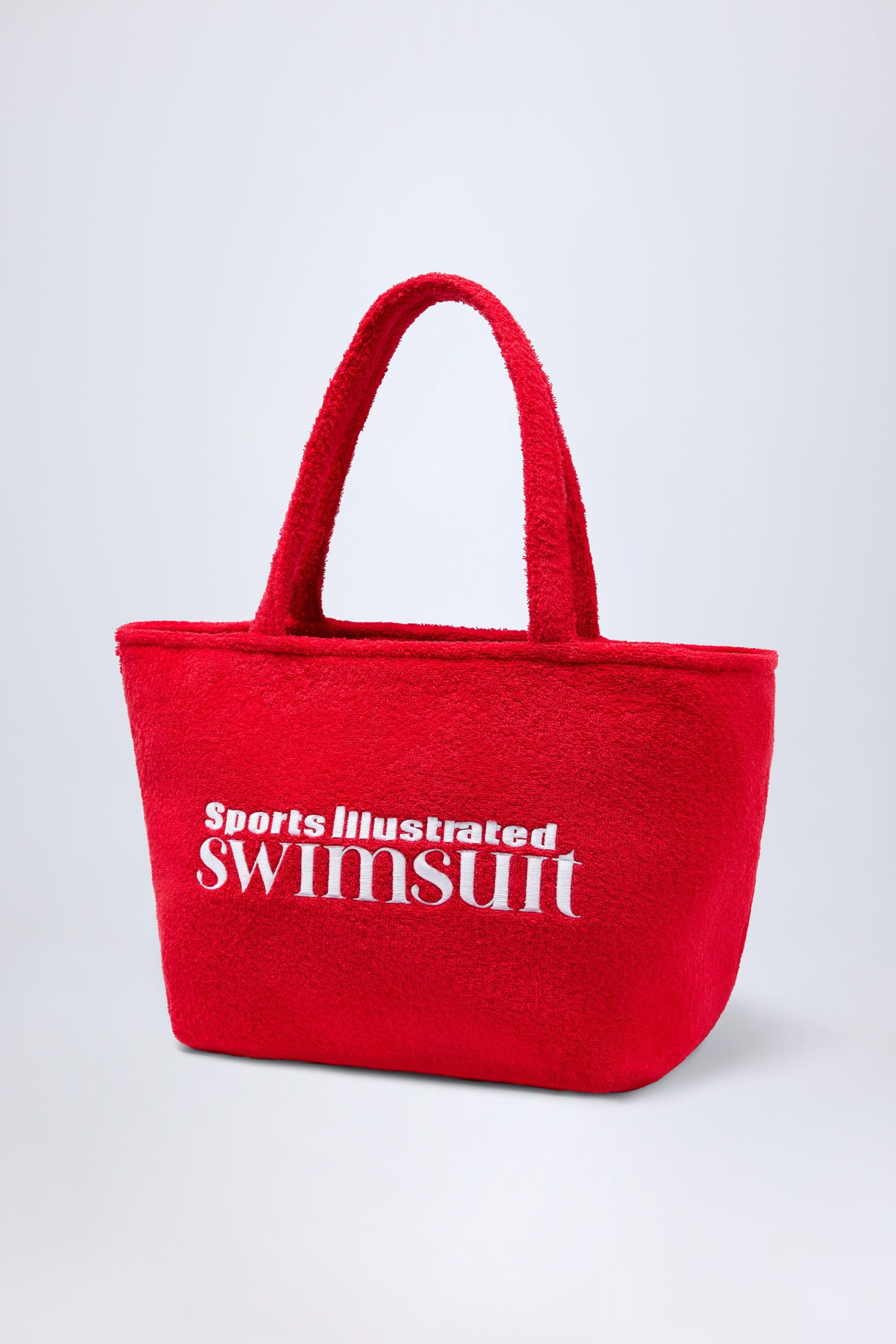 Towelling Tote Bag in Fiery Red - Image 2